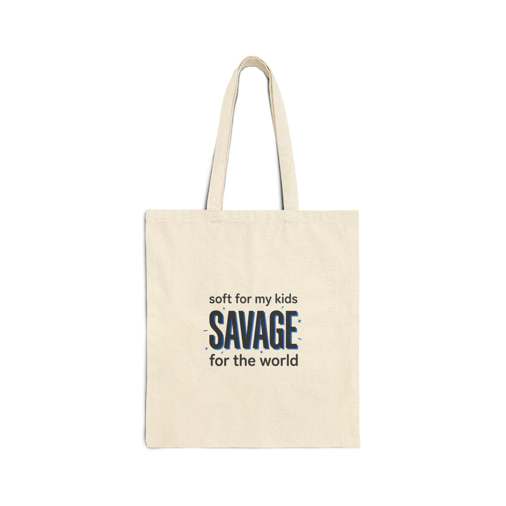 Savage Mom Tote | Minimal Typographic Mother’s Day, Mom Identity Canvas