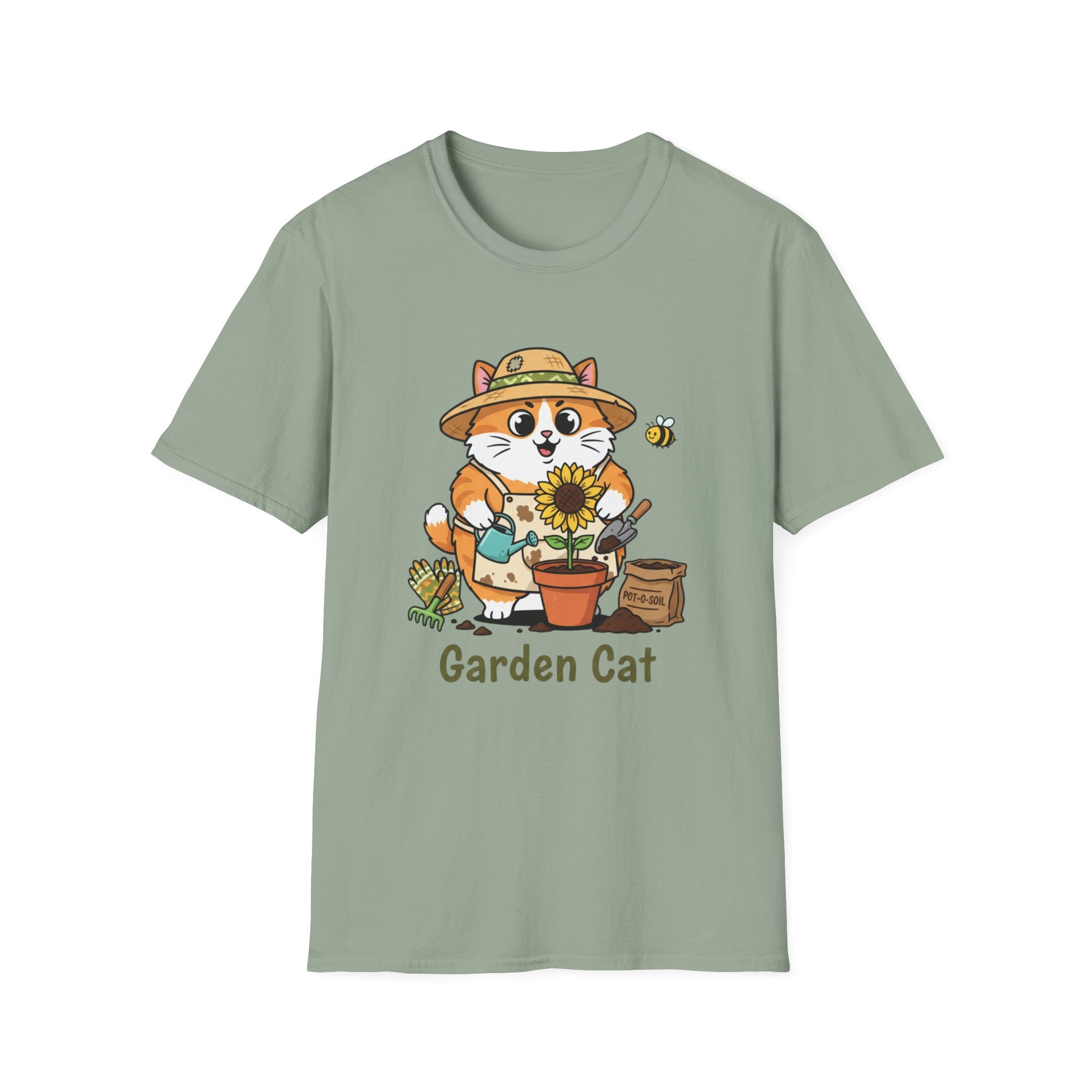 Garden Cat T-Shirt — Cute Gardener Cat Graphic Tee