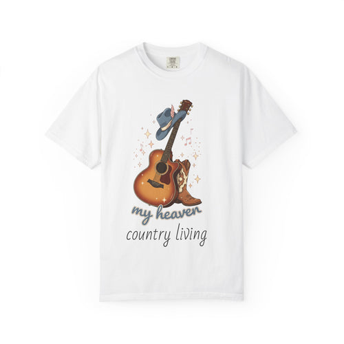 Country Music Guitar T-Shirt — "Country Is My Heaven" Graphic Tee