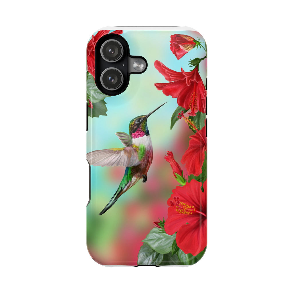 iPhone 17 Hummingbird & Hibiscus Impact-Resistant Phone Case
