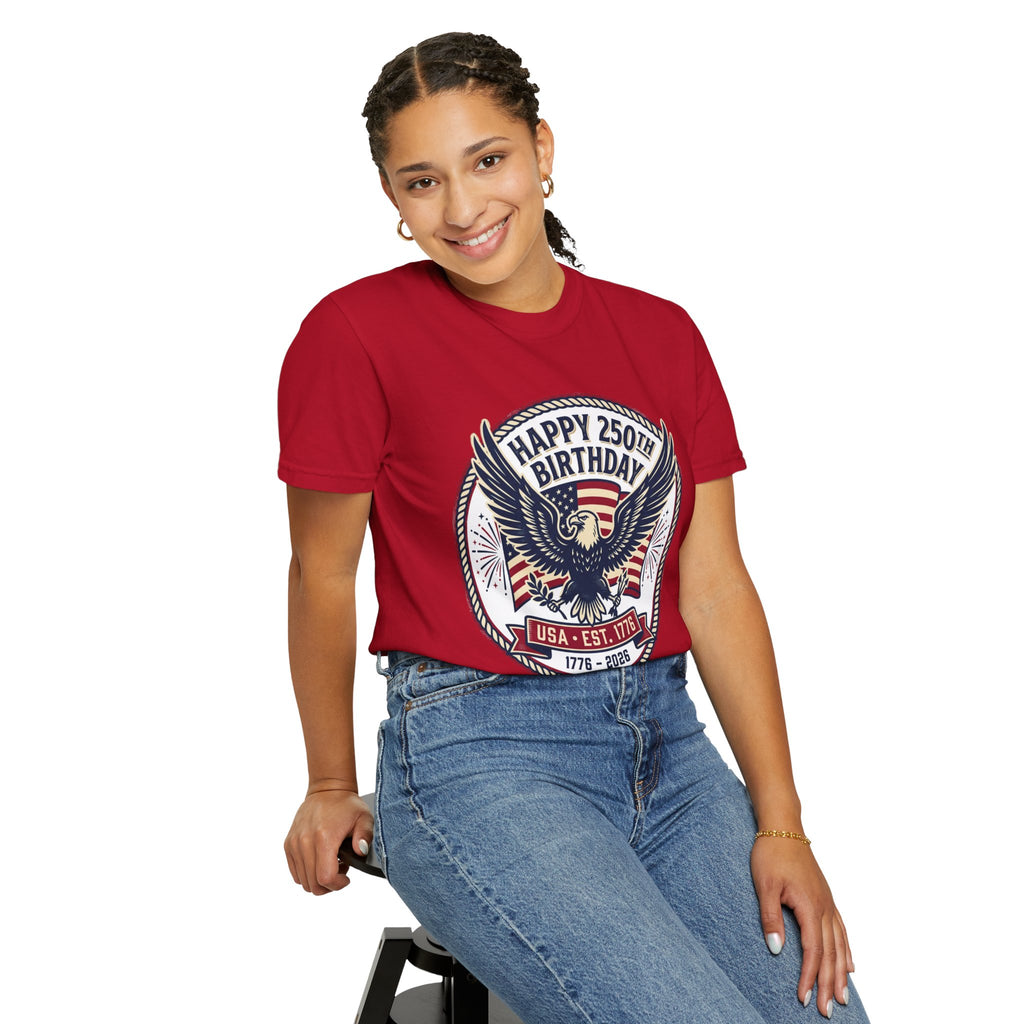 250th Birthday USA Eagle T-Shirt — Happy 250th Birthday 1776–2026 Patriotic Tee