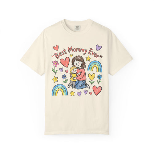 Best Mommy Ever T-Shirt — Cute Rainbow Hearts Mother's Day Tee