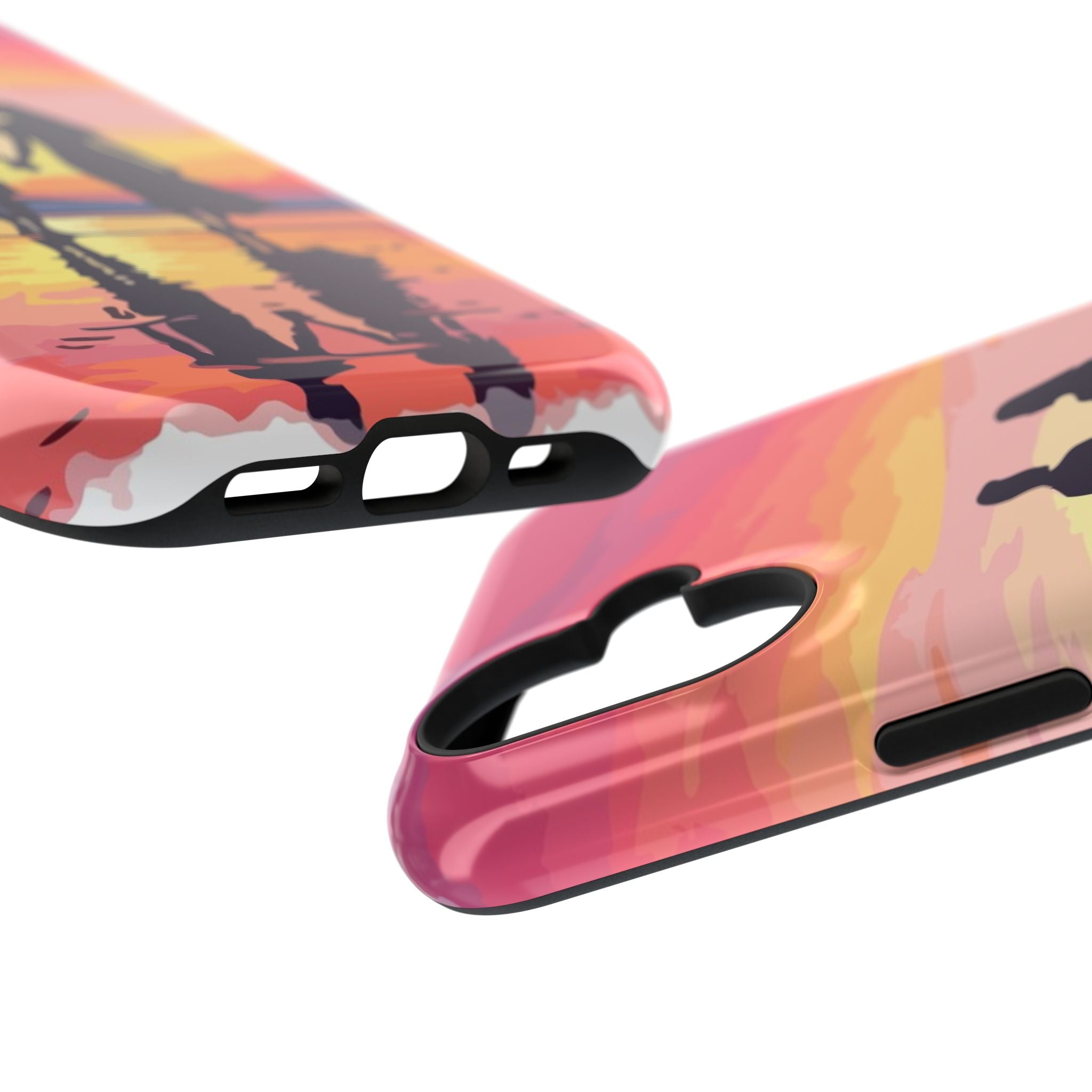 iPhone 17 Romantic Sunset Couple Phone Case — Impact-Resistant Protective Cover