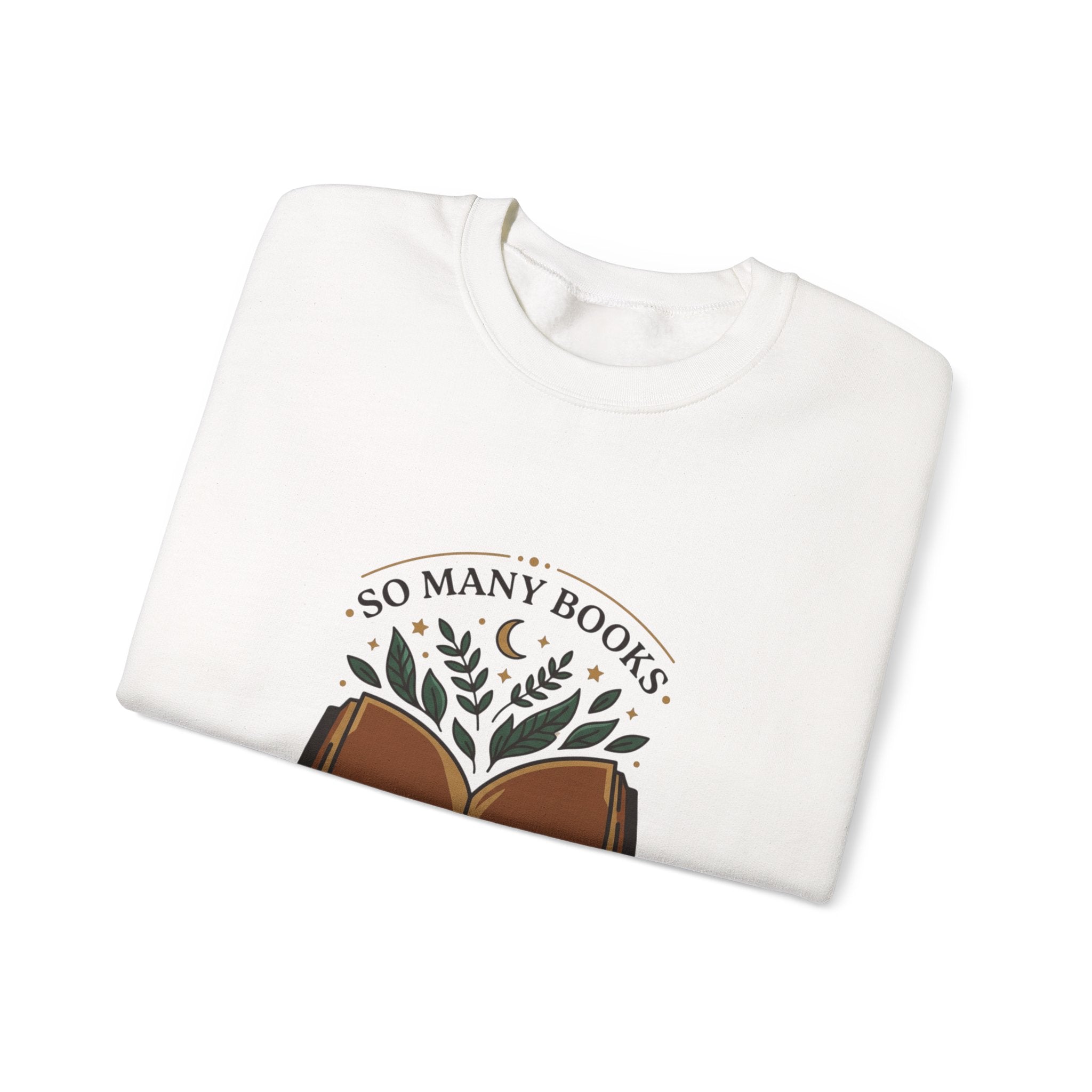 So Many Books Reading Sweatshirt | Book Lover, Cozy Reader