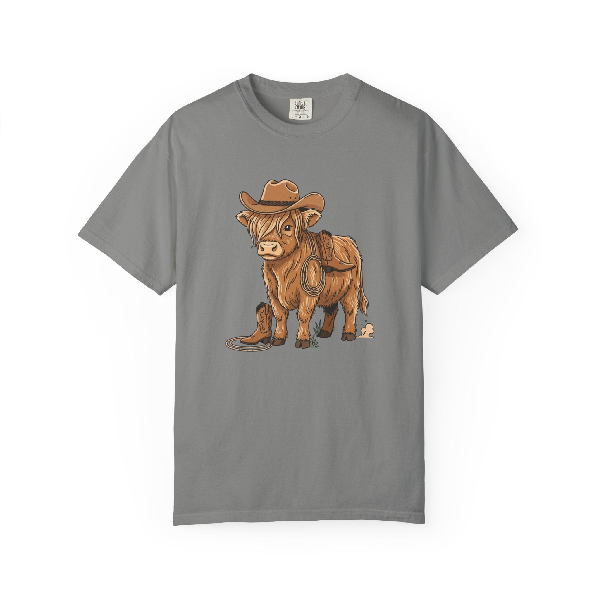 Cowboy Highland Cow T-Shirt — Cute Rodeo Cattle Graphic Tee