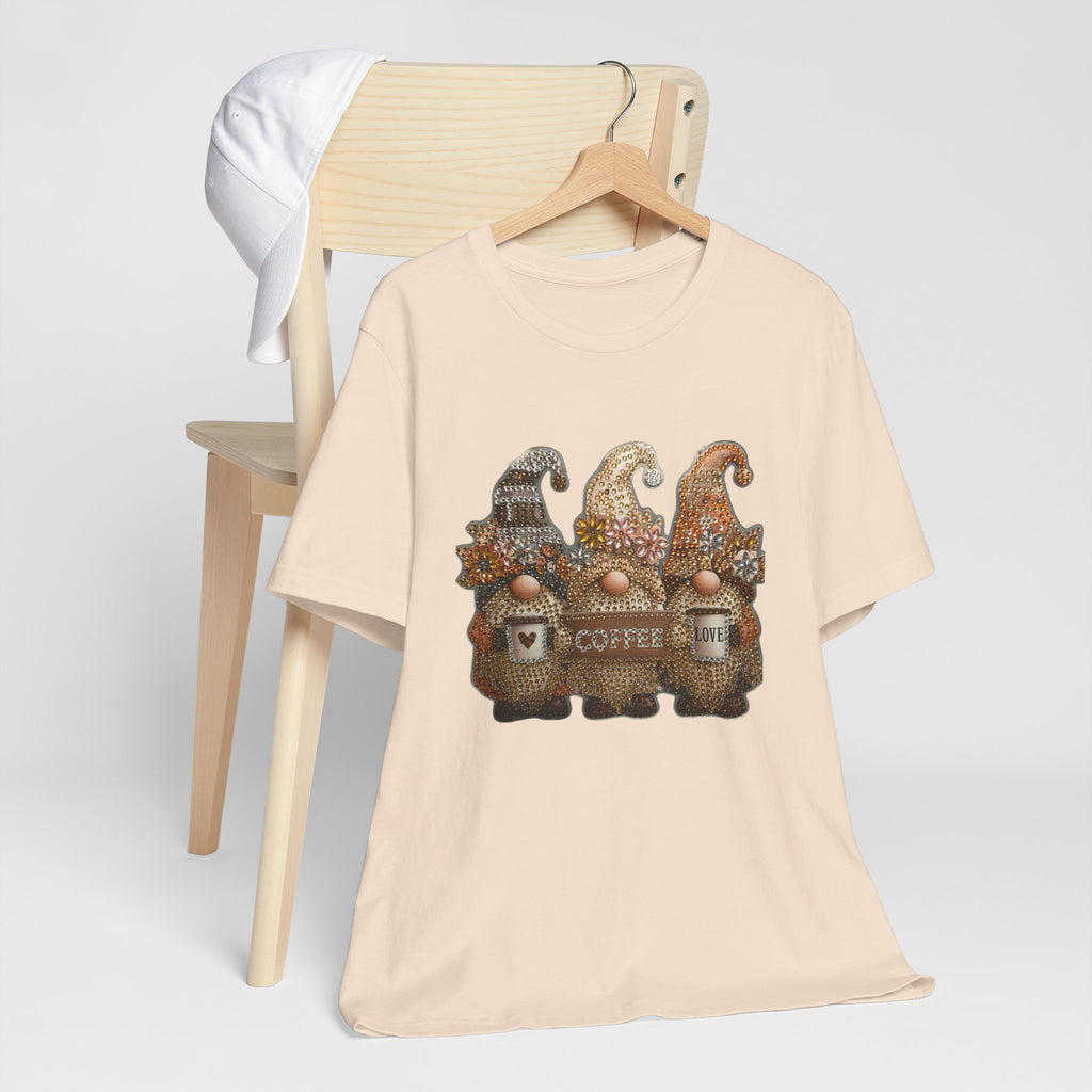 Coffee Gnome T-Shirt — Cozy Rustic Gnomes with 'Coffee' Sign