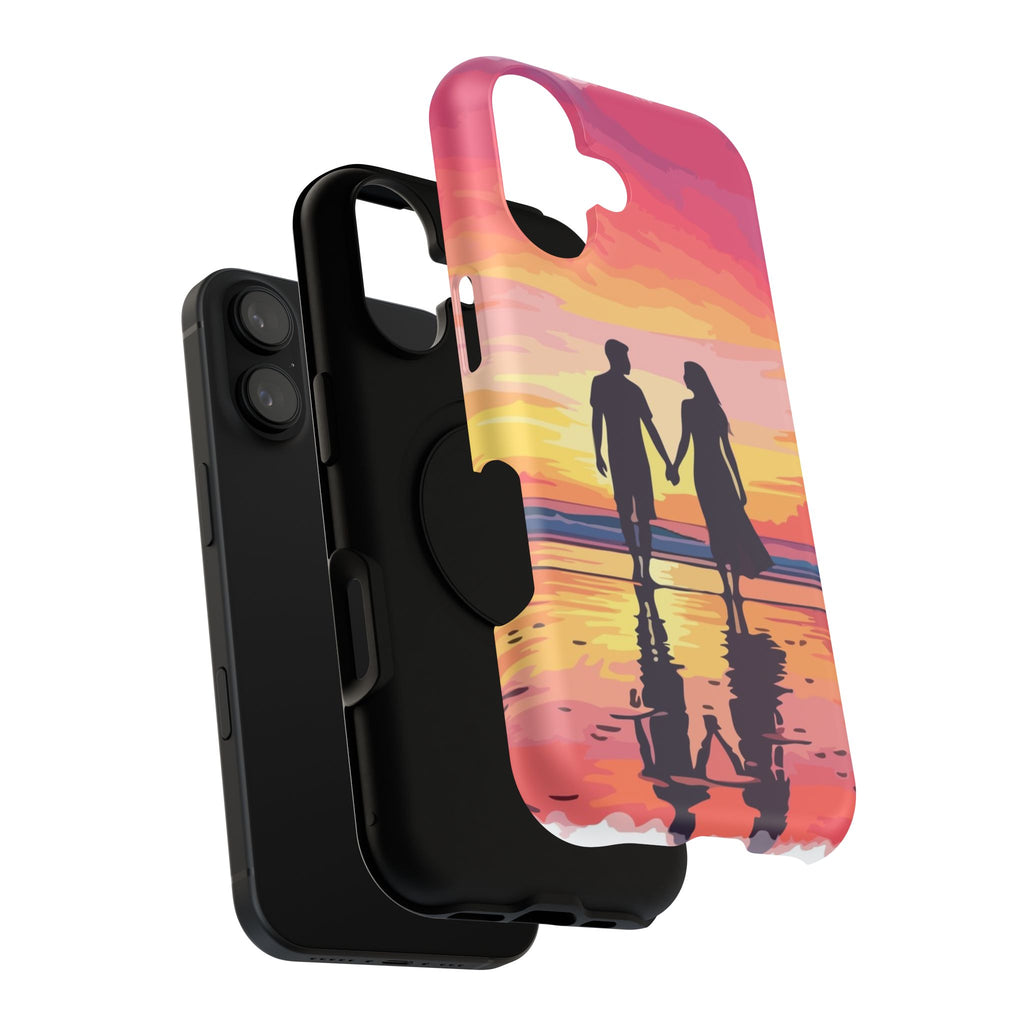 iPhone 17 Romantic Sunset Couple Phone Case — Impact-Resistant Protective Cover