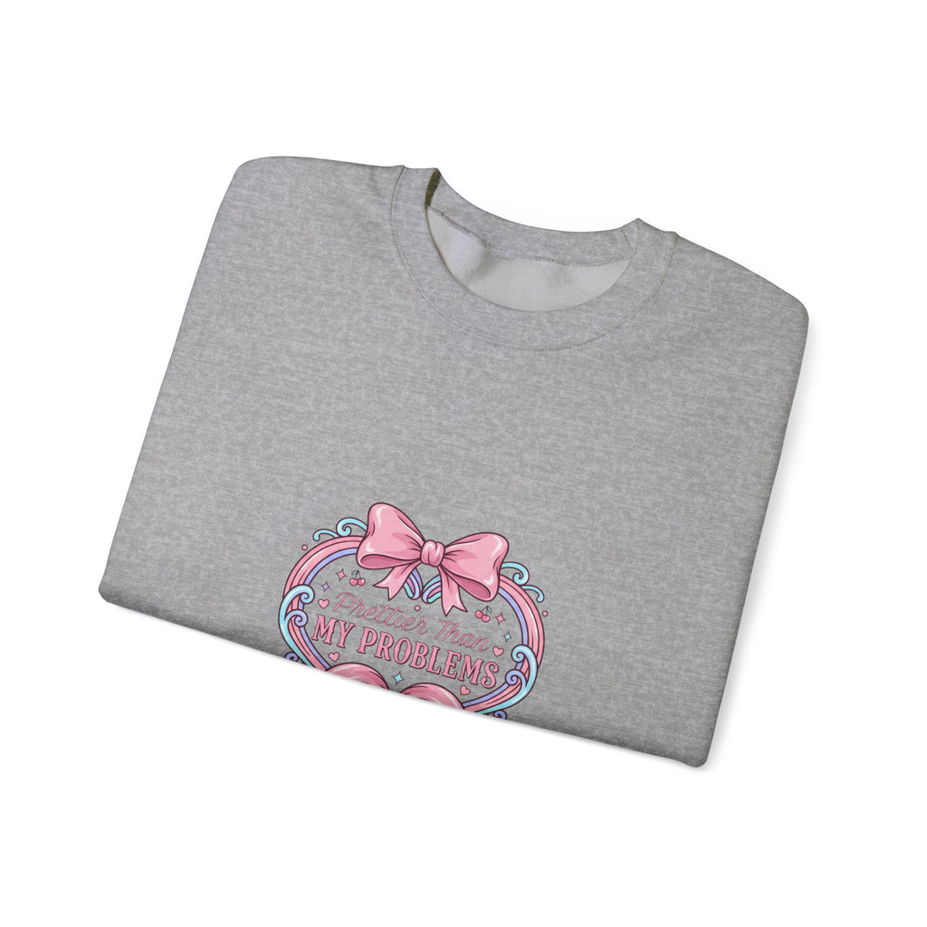 My Problems Heart Ribbon Sweatshirt | Coquette Ribbon Art, Pastel Humor