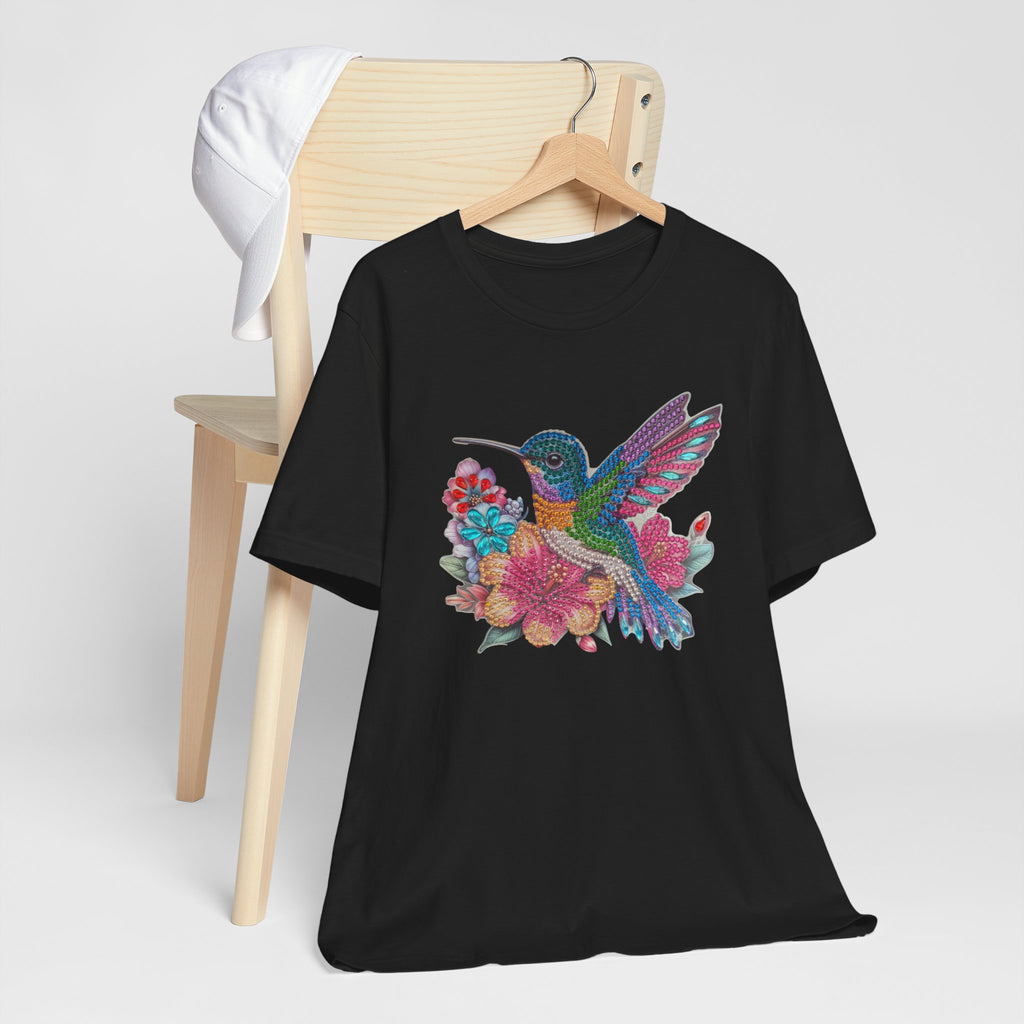 Hummingbird Floral Tee — Colorful -Style Bird Graphic T-Shirt