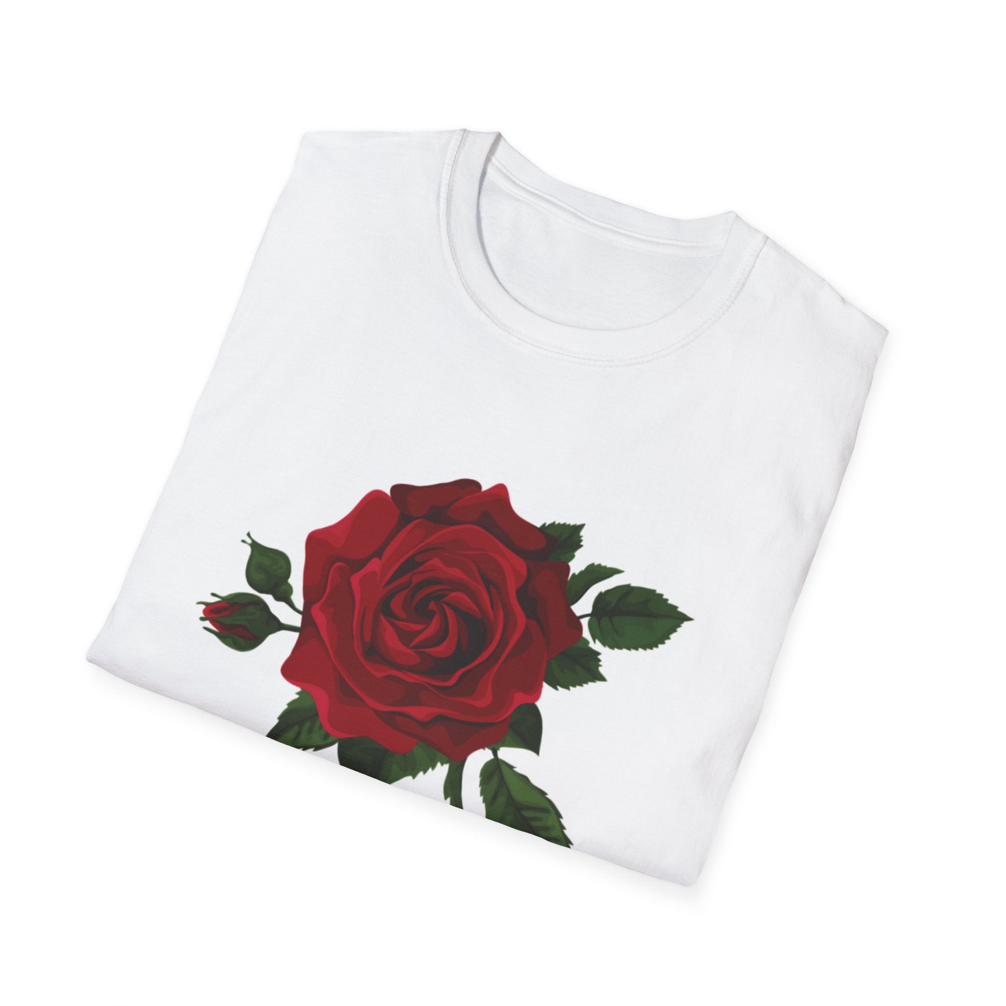 Red Rose Graphic T-Shirt – Vintage Floral Tee for Women & Men