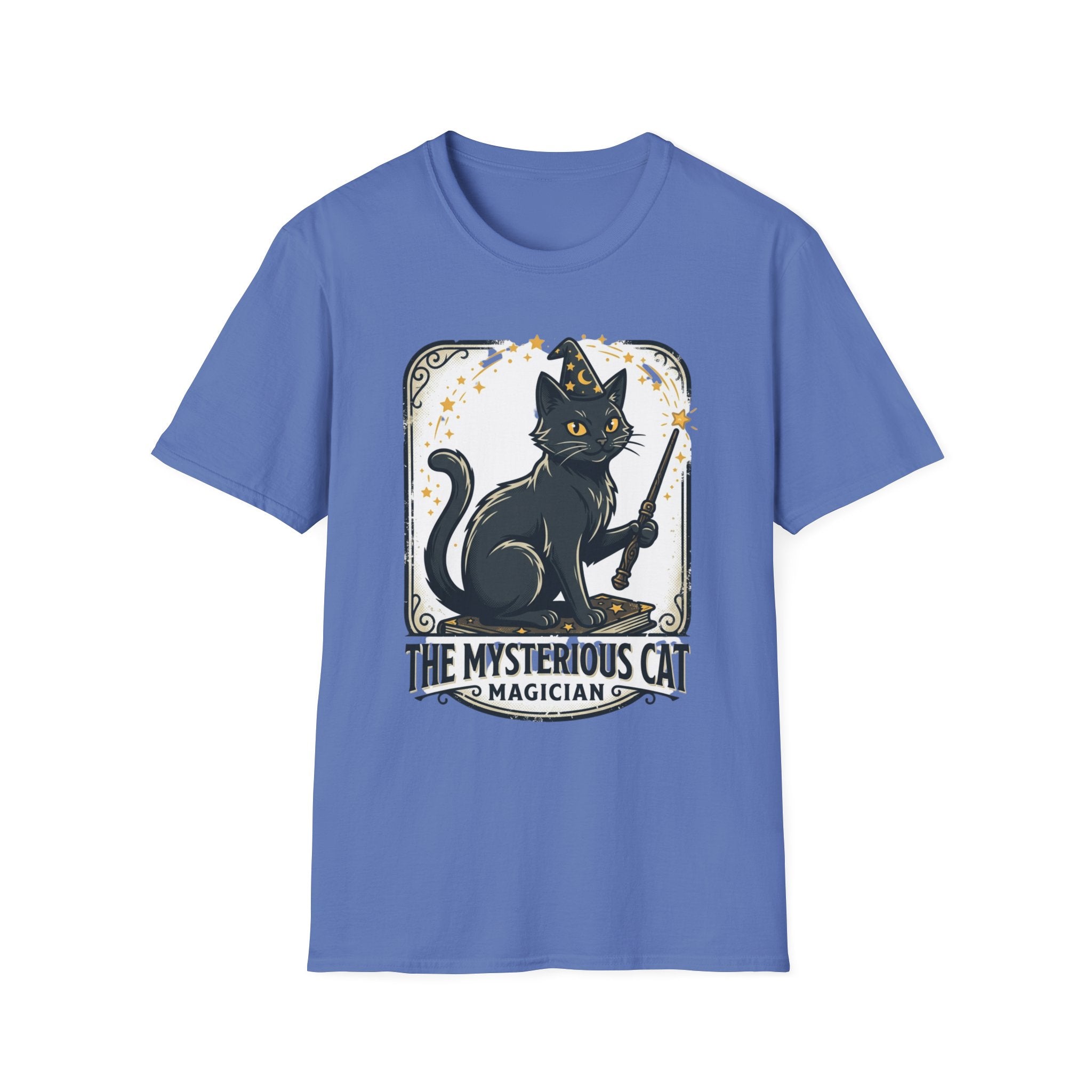 Magician Cat T-Shirt — "The Mysterious Cat" Cute Black Cat Magic Graphic Tee