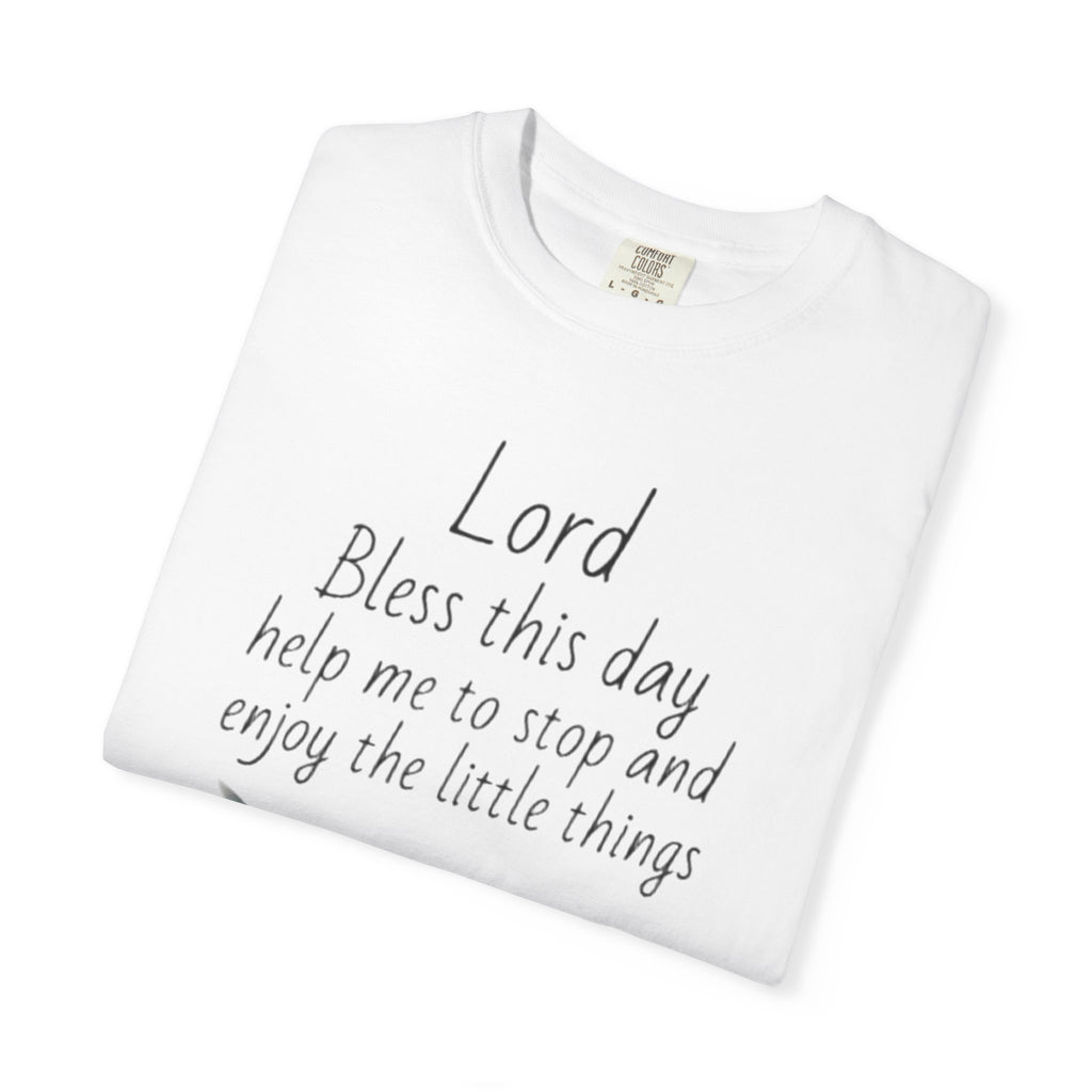 Christian Floral T‑Shirt — “Lord Bless This Day” Inspirational Prayer Tee