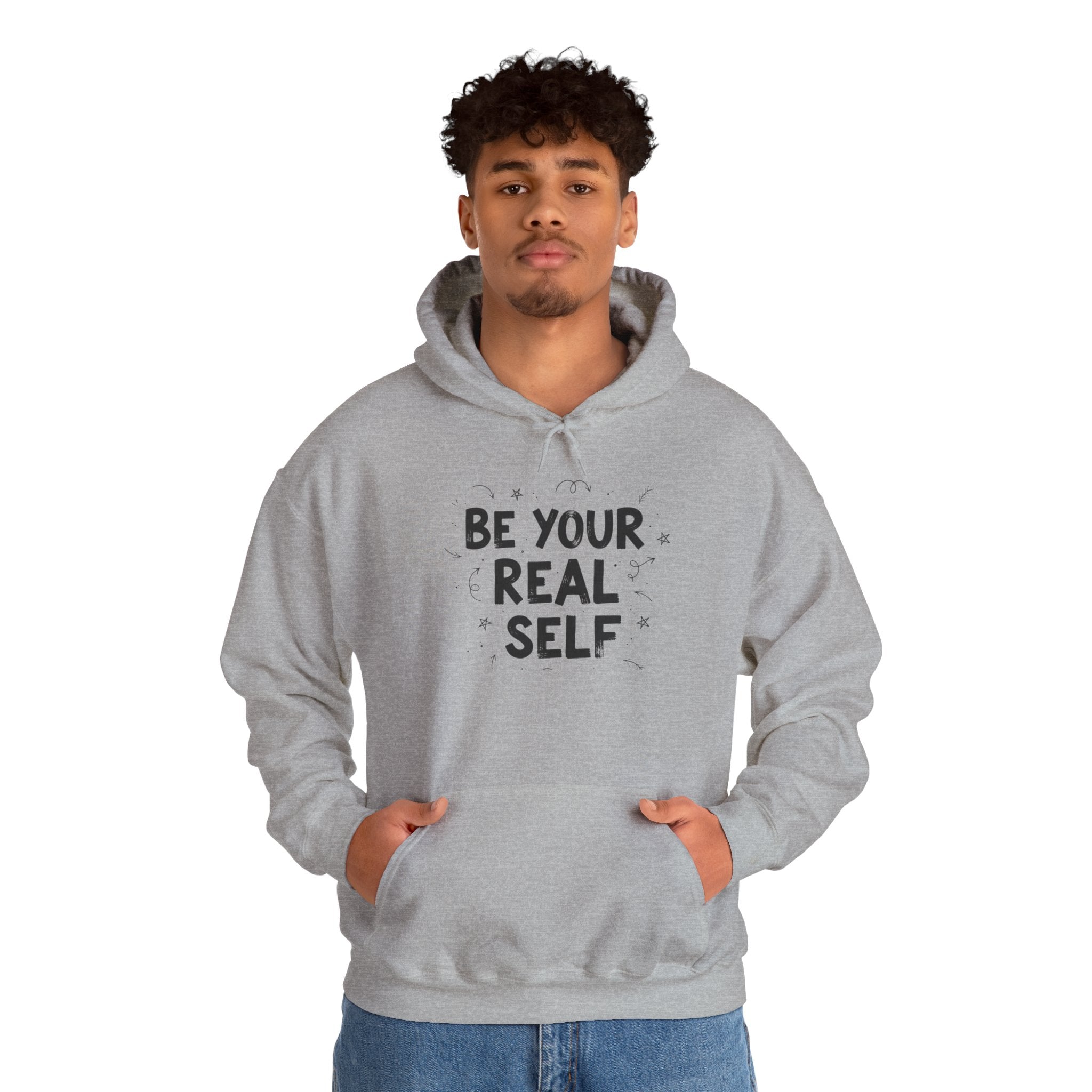 Be Your Real Self Hoodie | handwritten marker art, doodle scribble design