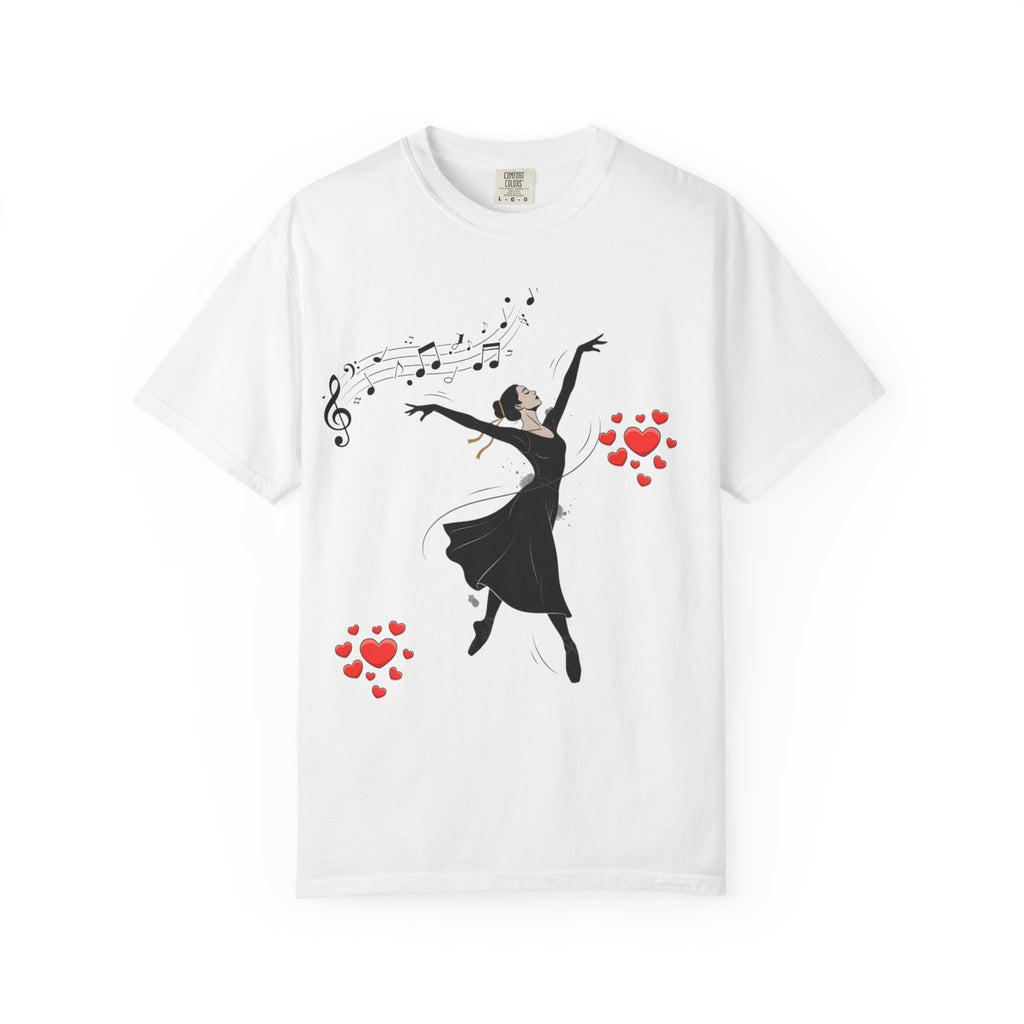 Ballet Dancer Tee with Musical Notes & Hearts