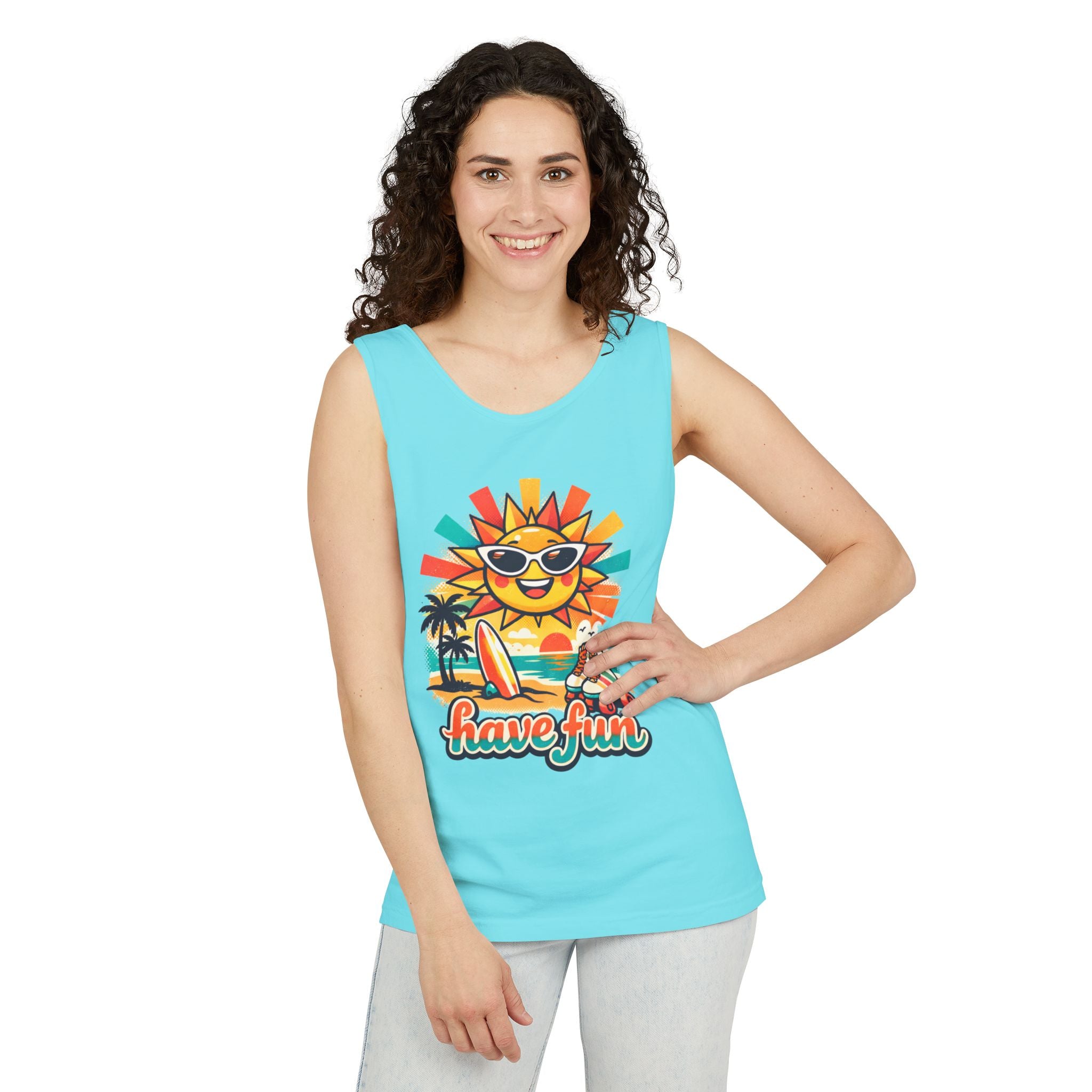 Have Fun Beach Tank Top — Retro Sunglasses Sun Surf Summer Graphic Tank