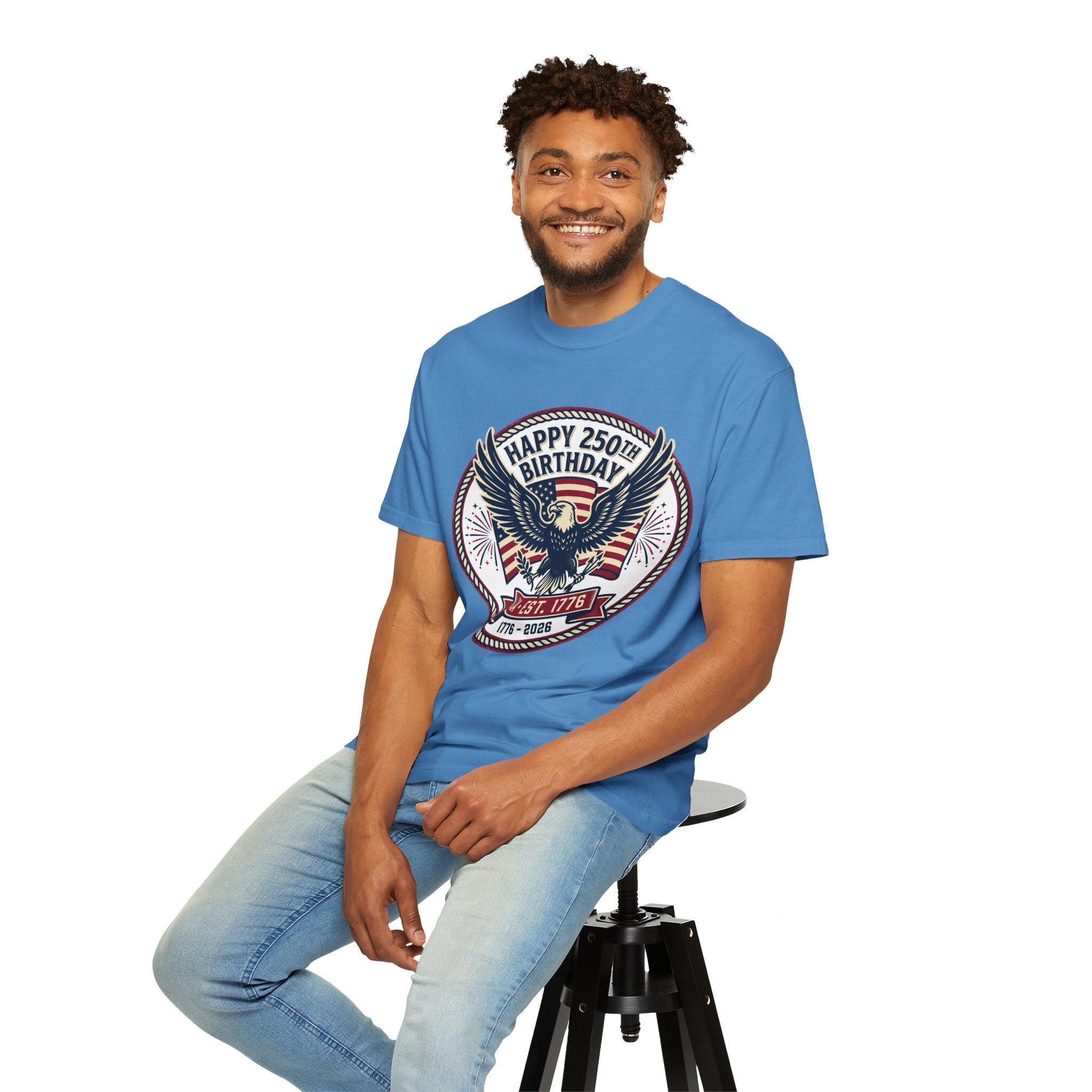 250th Birthday USA Eagle T-Shirt — Happy 250th Birthday 1776–2026 Patriotic Tee