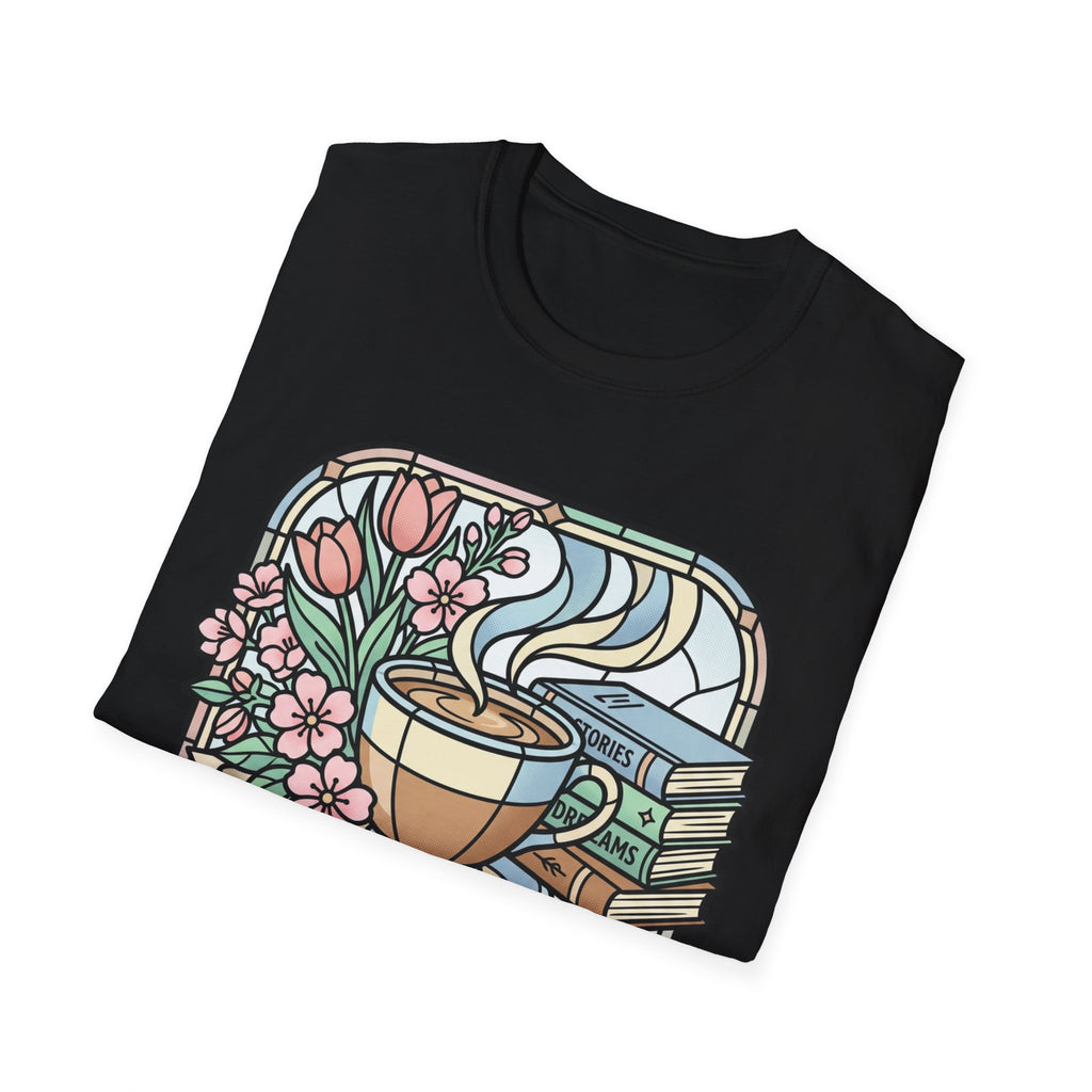 T-Shirt — "Coffee & Chapters" Cozy Book Lover Tee