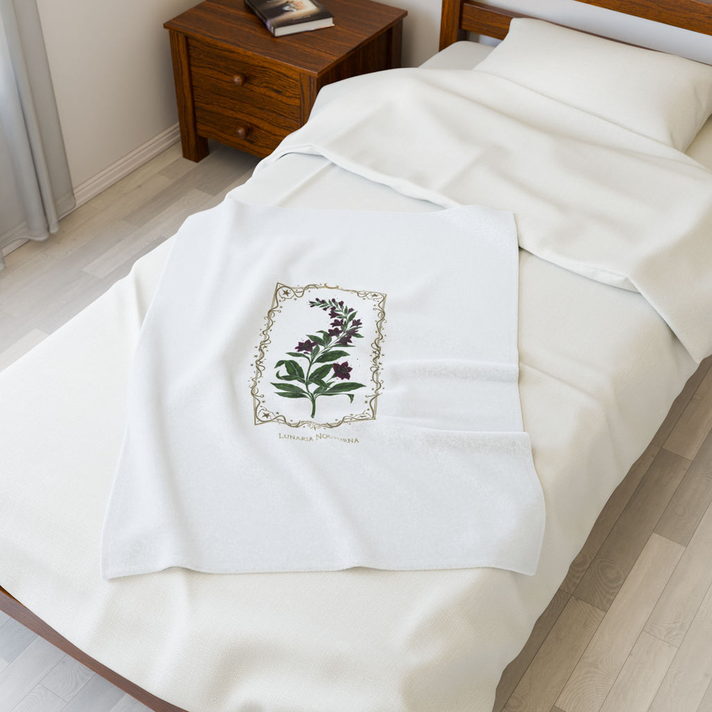 Nightshade Botanical Velvet Blanket | dark botanical, gothic floral