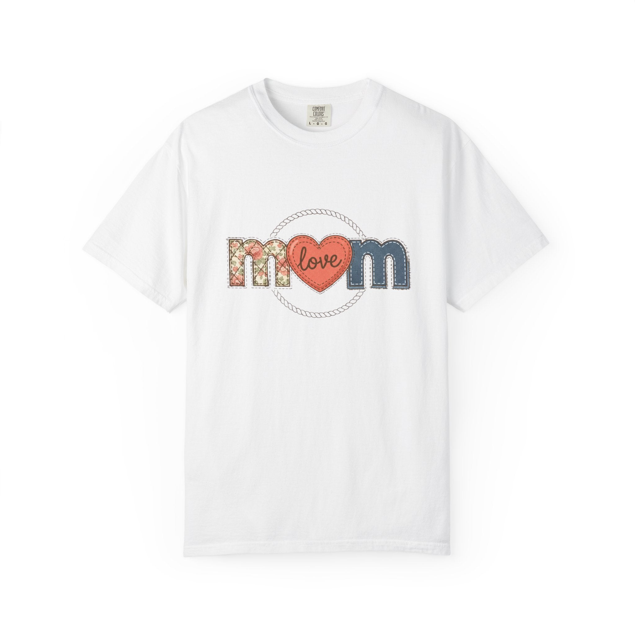 Mom Faux Love T-Shirt –Faux Floral Heart Mother's Day Tee