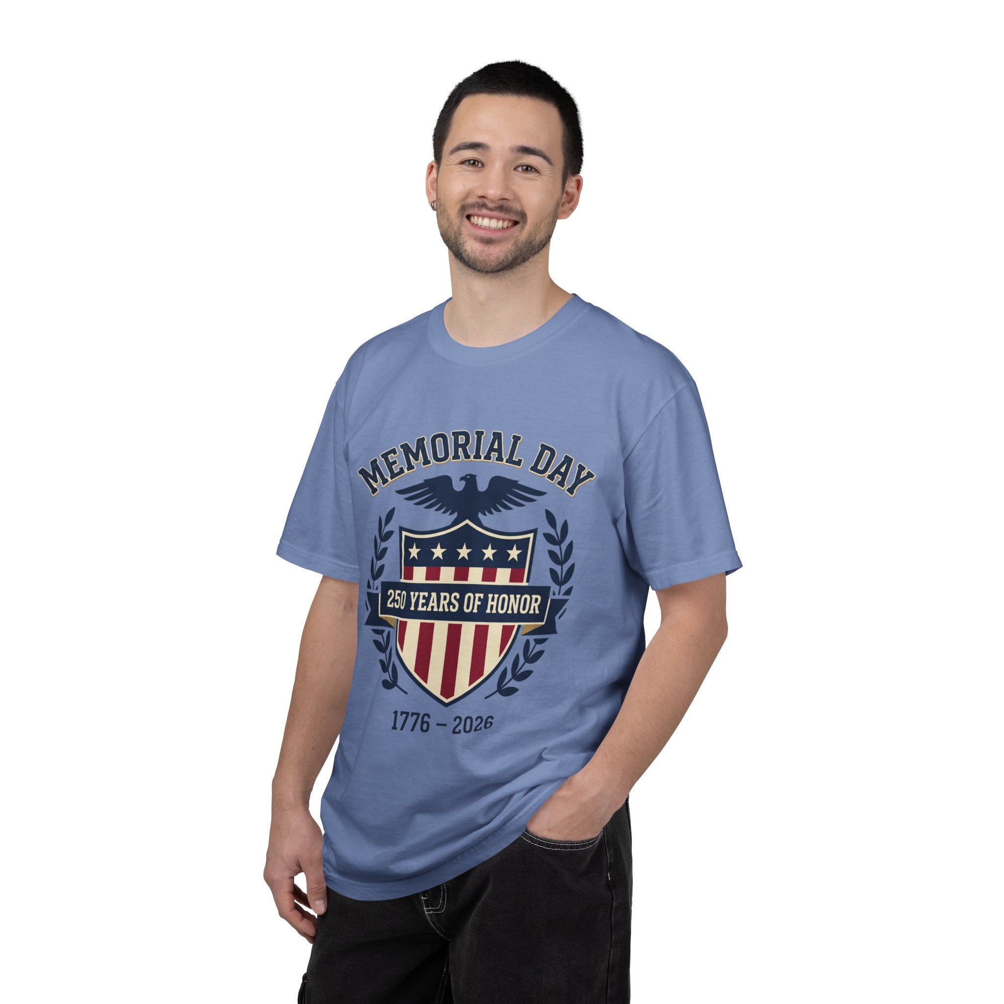 Memorial Day Shield T-Shirt — "250 Years of Honor 1776–2026" Patriotic Tee