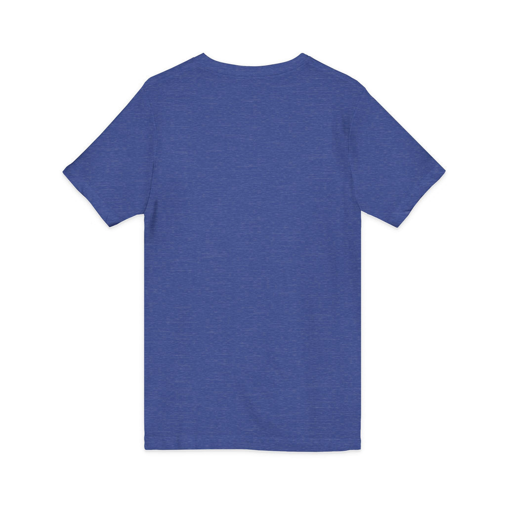 Tropical Sunset V-Neck Tee — Hawaiian Palm & Hibiscus Beach Shirt