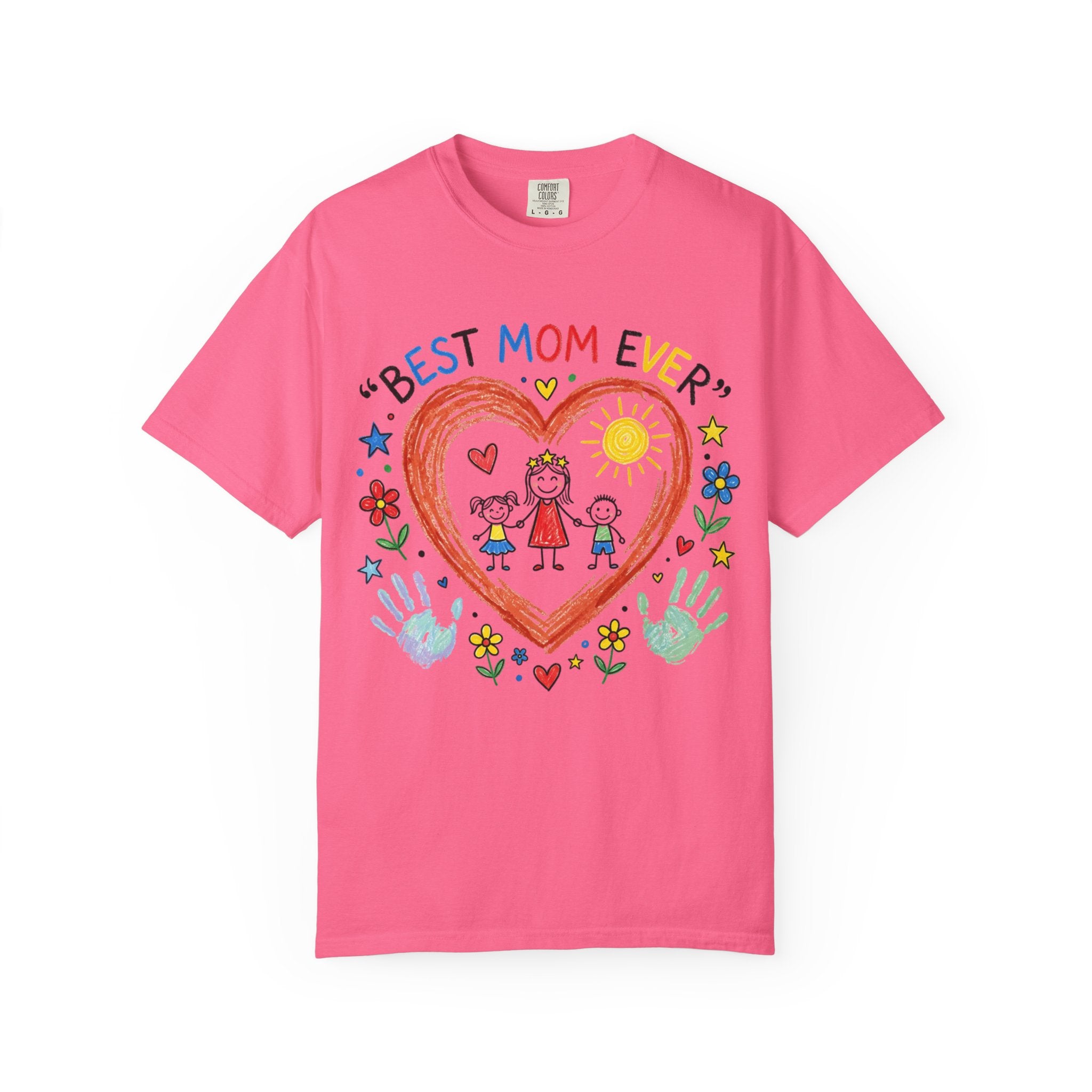 Best Mom Ever T-Shirt — Cute Kids’ Handprint Heart Mother’s Day Tee
