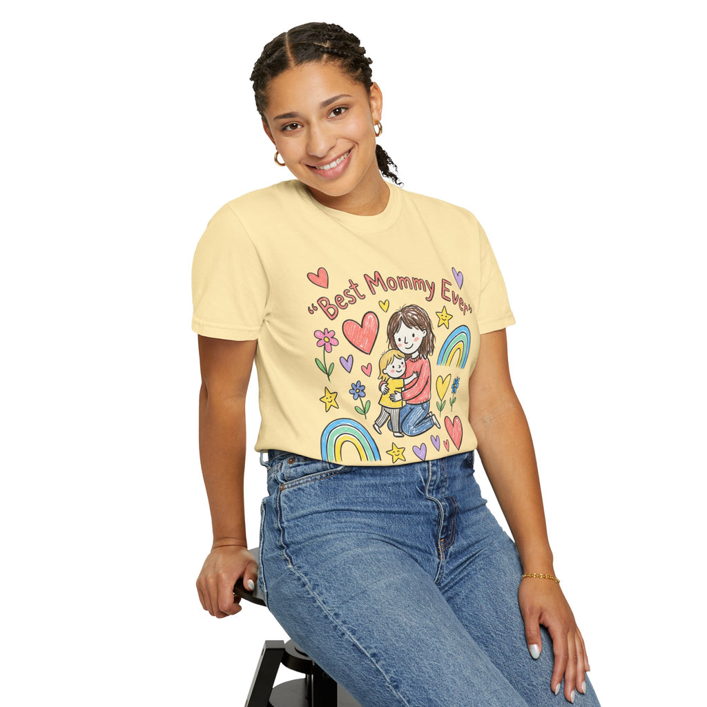 Best Mommy Ever T-Shirt — Cute Rainbow Hearts Mother's Day Tee