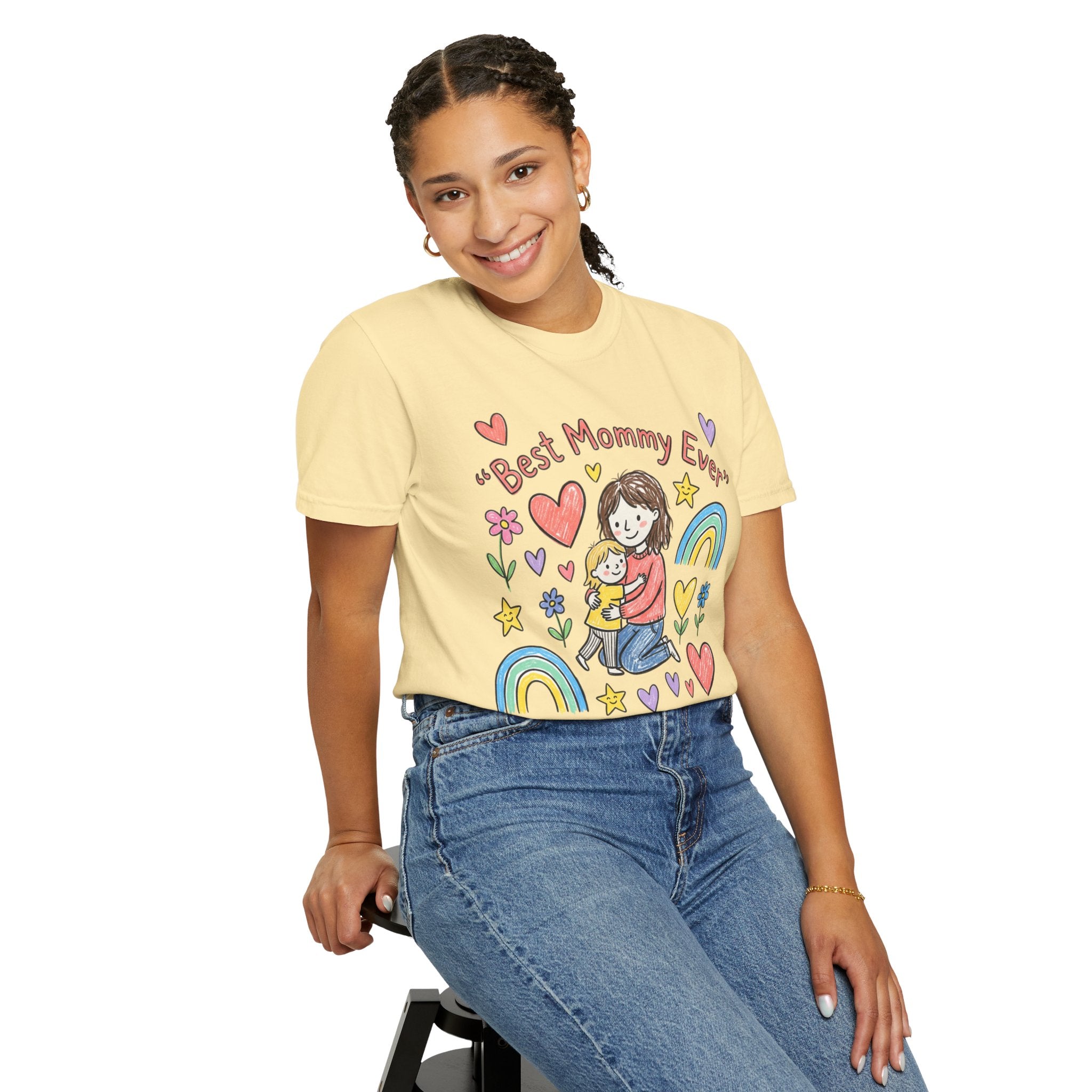 Best Mommy Ever T-Shirt — Cute Rainbow Hearts Mother's Day Tee
