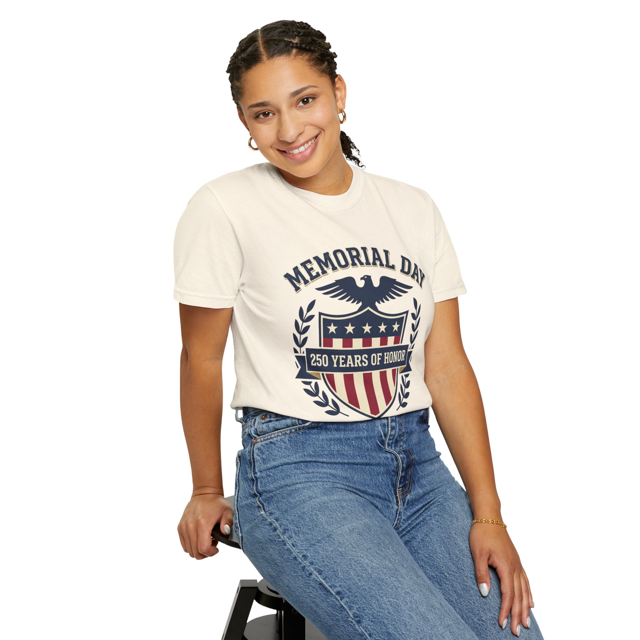 Memorial Day Shield T-Shirt — "250 Years of Honor 1776–2026" Patriotic Tee