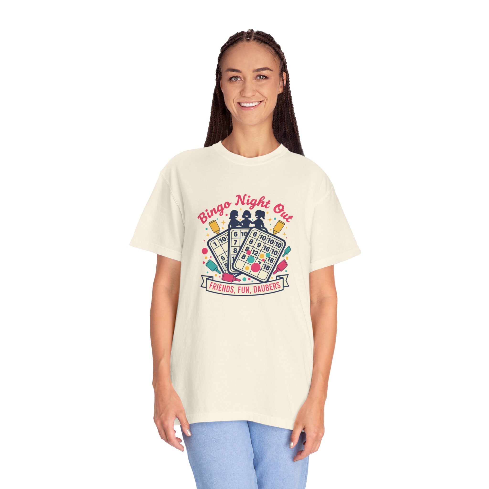 Bingo Night Out T-Shirt — Friends, Fun, Daubers Retro Game Night Tee