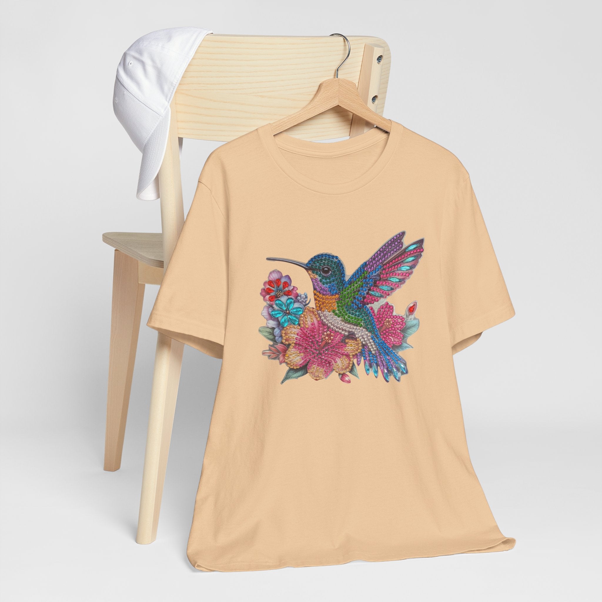 Hummingbird Floral Tee — Colorful -Style Bird Graphic T-Shirt