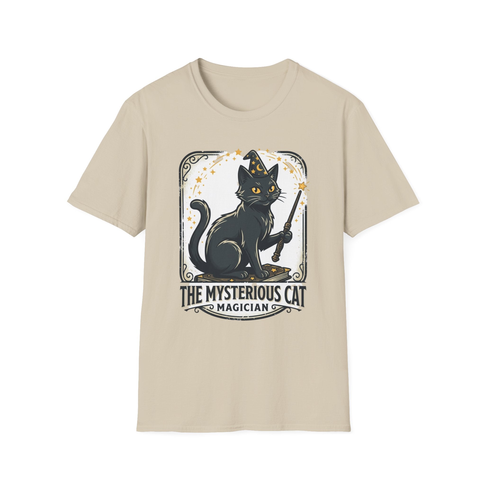 Magician Cat T-Shirt — "The Mysterious Cat" Cute Black Cat Magic Graphic Tee