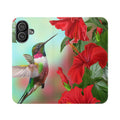 iPhone 17 Hummingbird & Red Hibiscus Flip Phone Case