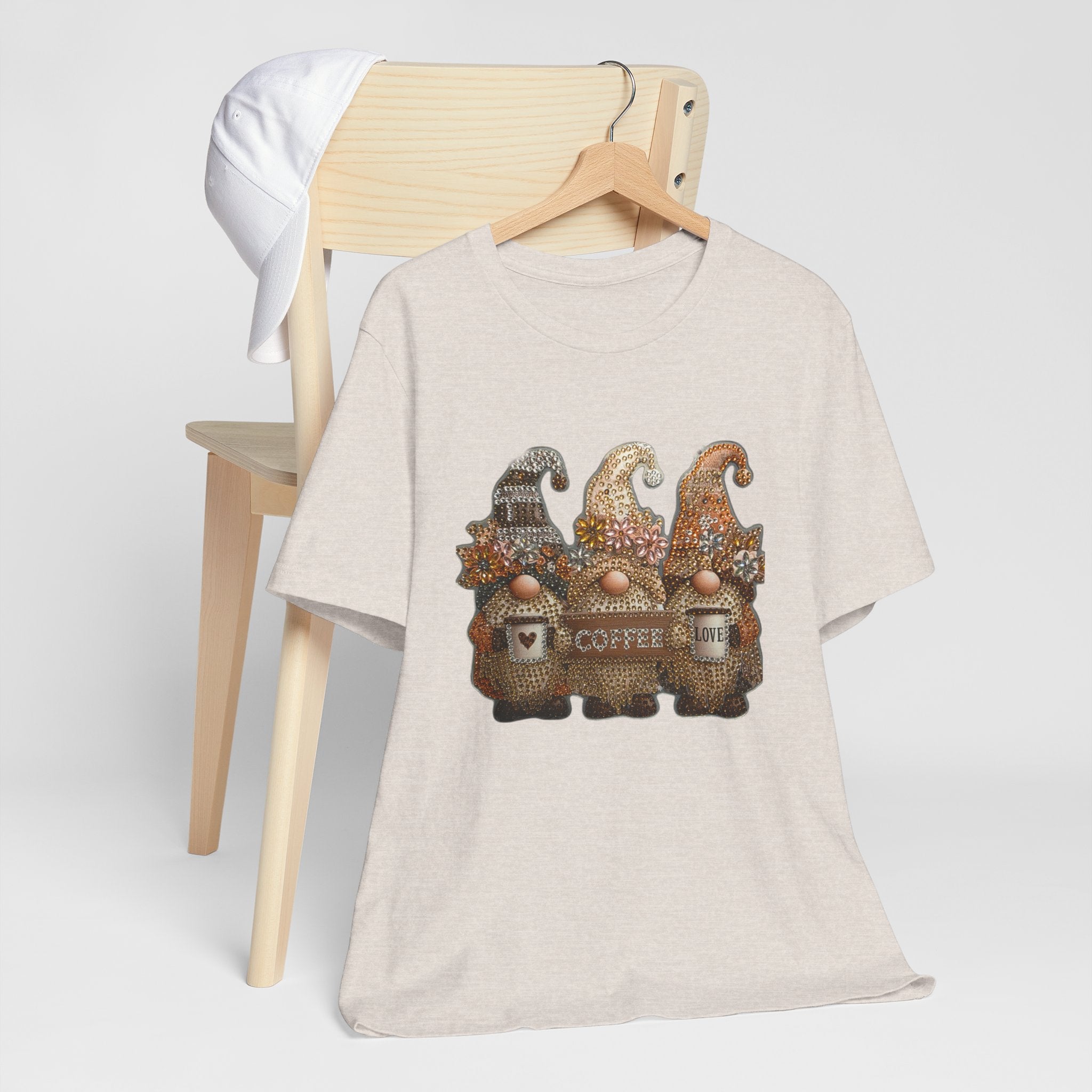 Coffee Gnome T-Shirt — Cozy Rustic Gnomes with 'Coffee' Sign