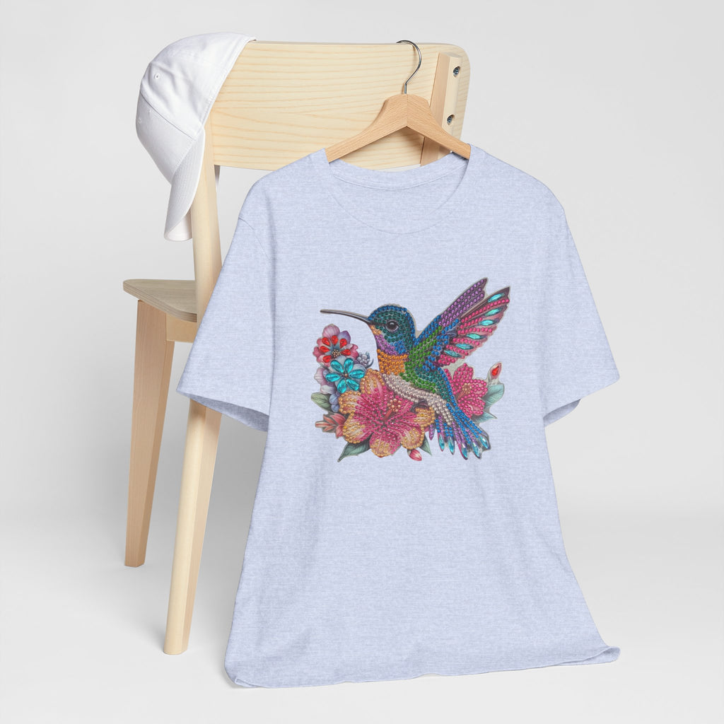 Hummingbird Floral Tee — Colorful -Style Bird Graphic T-Shirt