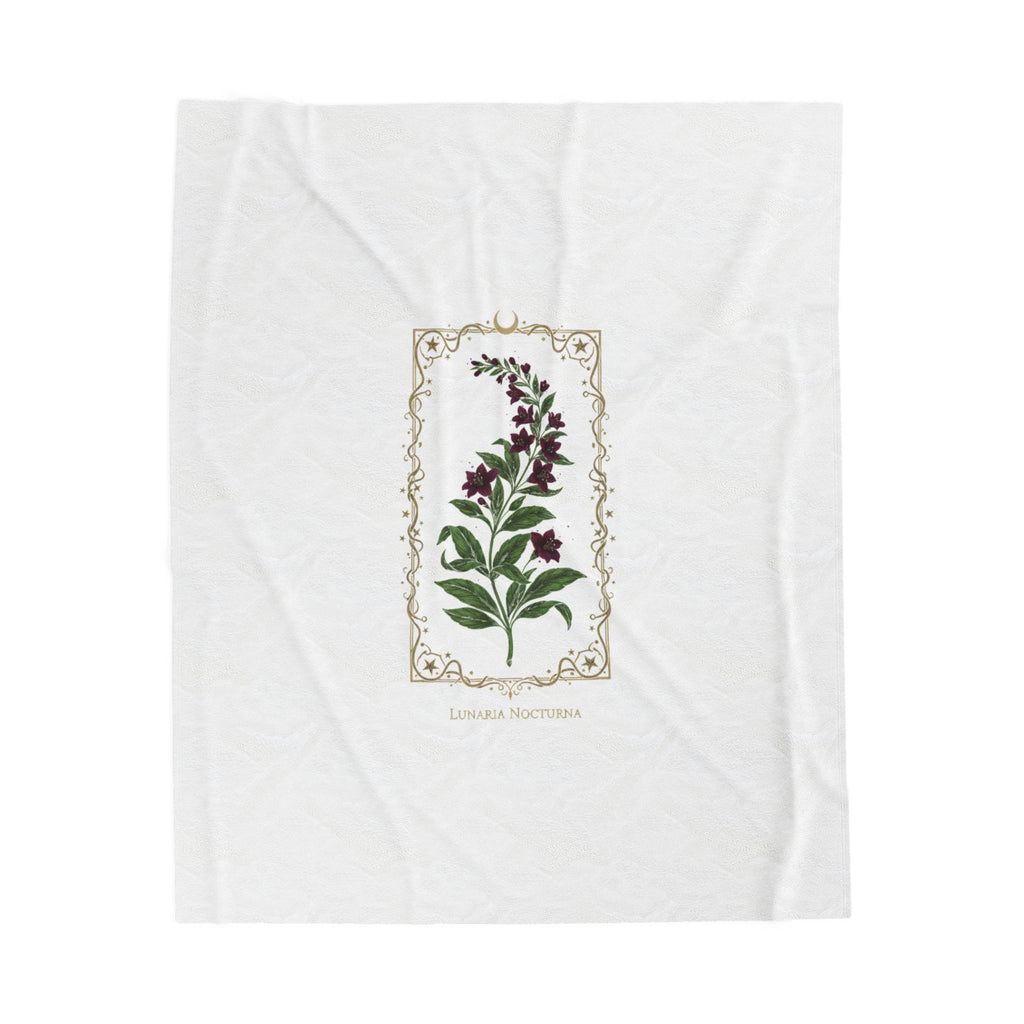 Nightshade Botanical Velvet Blanket | dark botanical, gothic floral