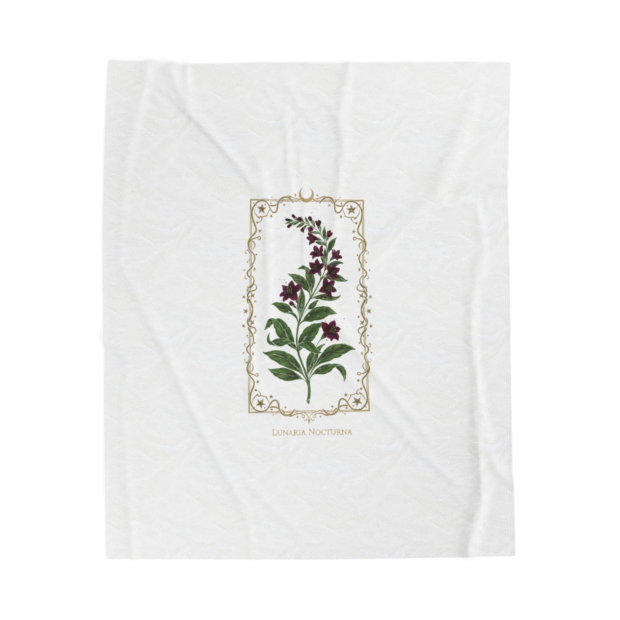 Nightshade Botanical Velvet Blanket | dark botanical, gothic floral