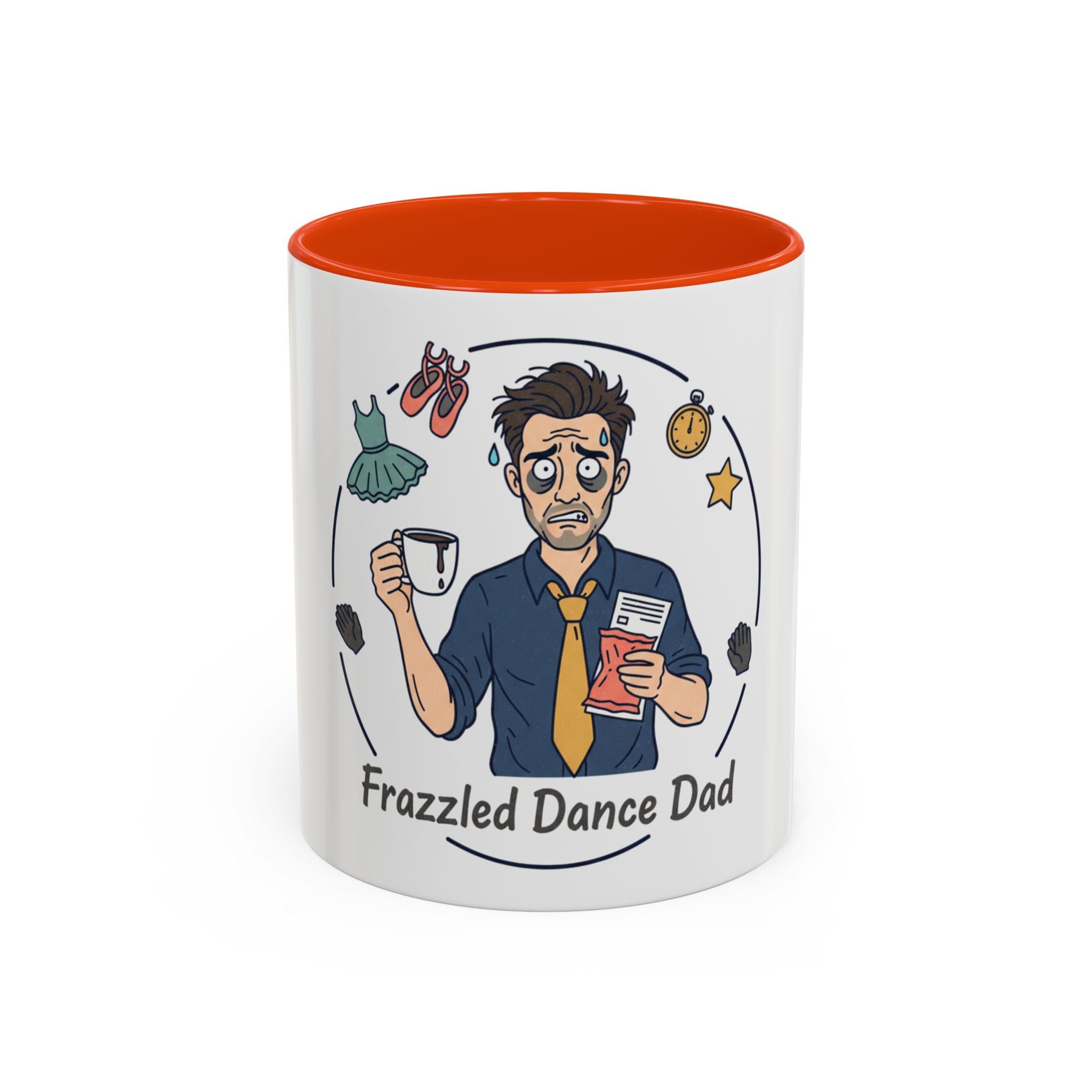 Frazzled Dance Dad Mug — Funny Dance Dad Coffee Cup (11oz/15oz)