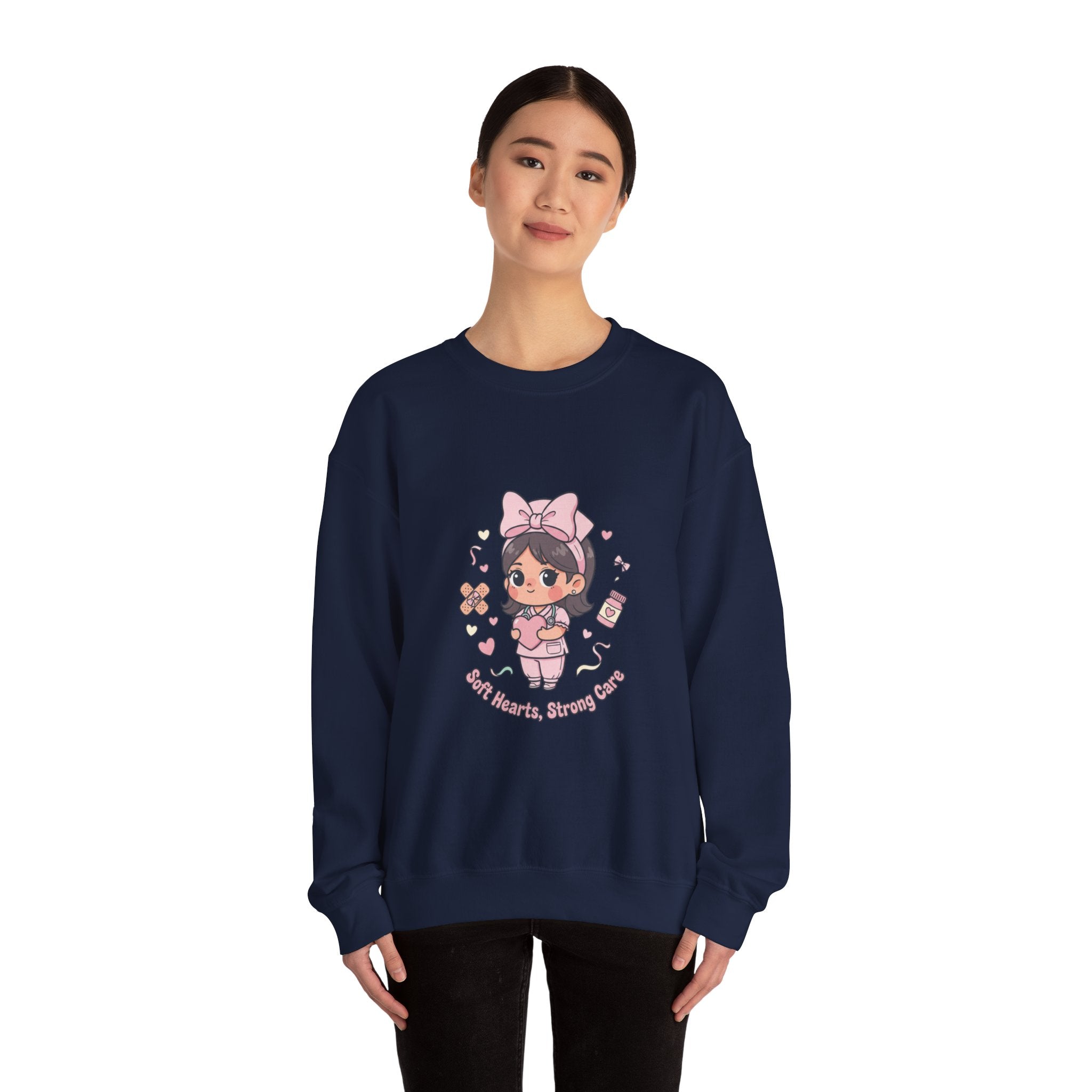 Cute Nurse Graphic Sweatshirt | pastel coquette medical, kawaii nurse merch