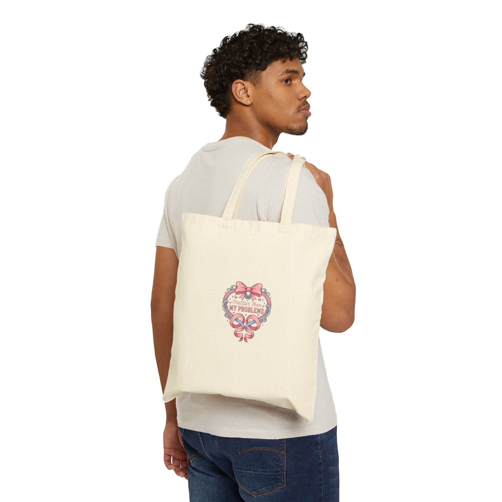 Coquette Ribbon Heart Tote | pastel humor, lace aesthetic
