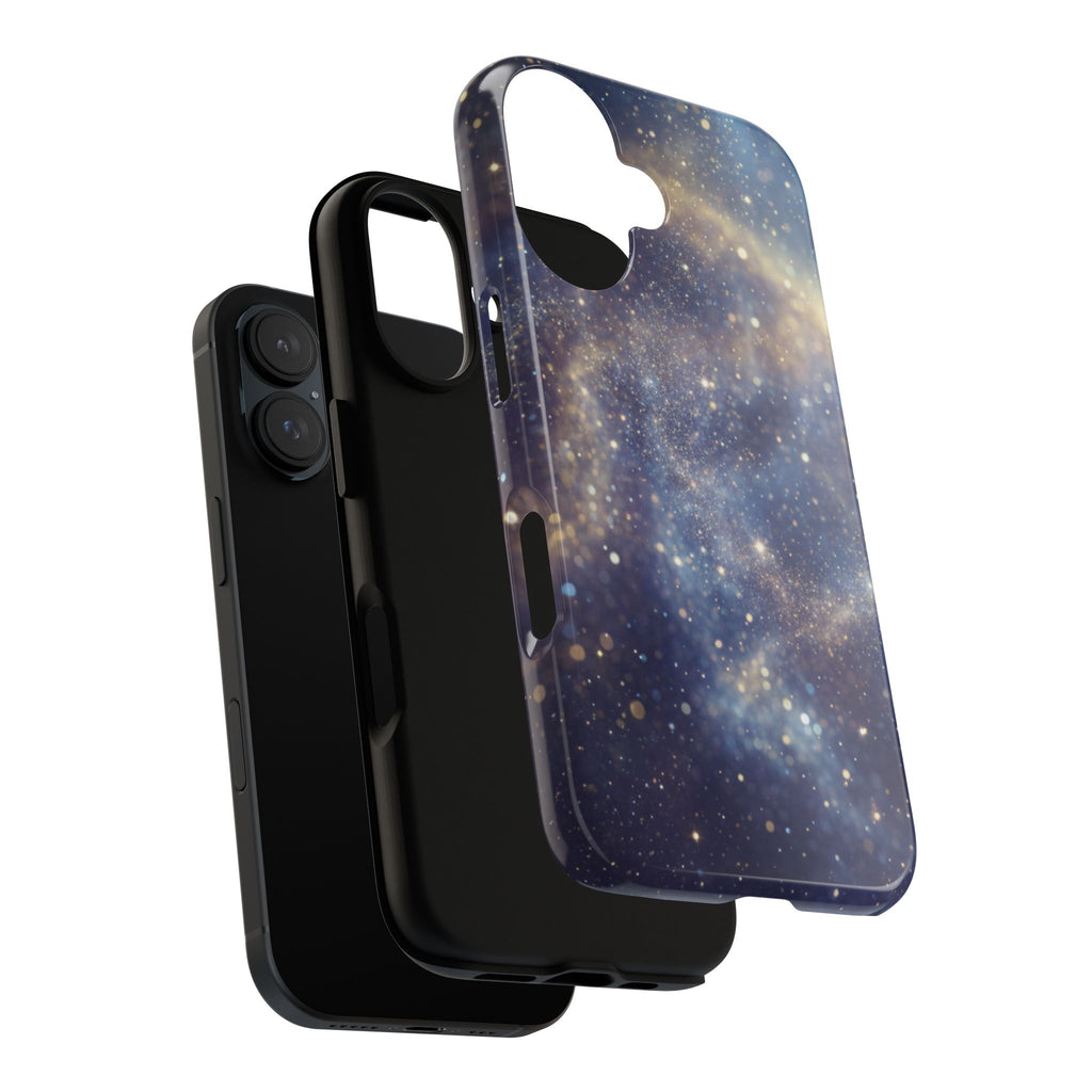 iPhone 16 Galaxy Sparkle Tough Phone Case — Protective Cosmic Nebula Design