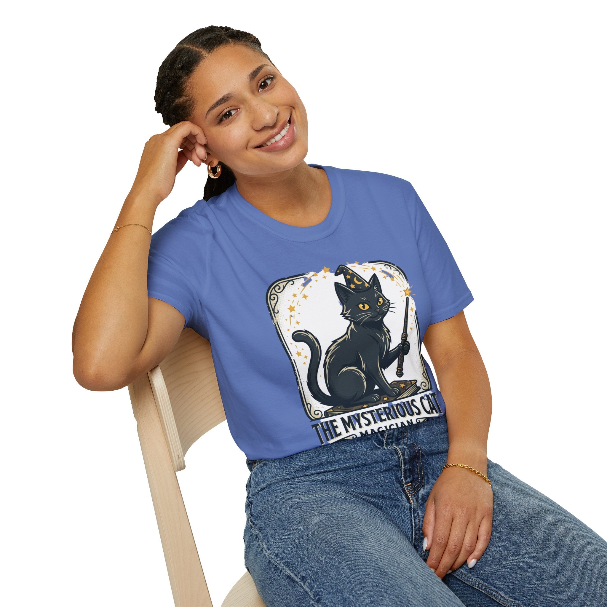 Magician Cat T-Shirt — "The Mysterious Cat" Cute Black Cat Magic Graphic Tee