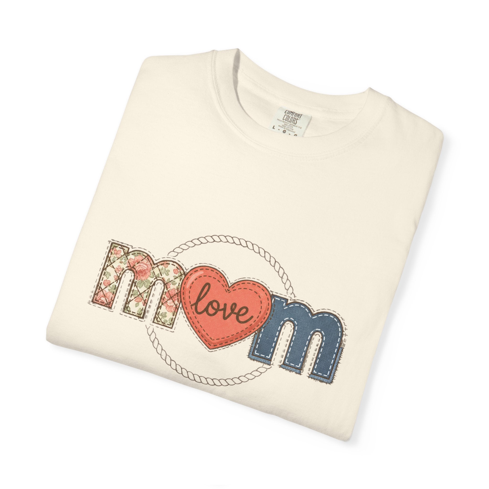 Mom Faux Love T-Shirt –Faux Floral Heart Mother's Day Tee
