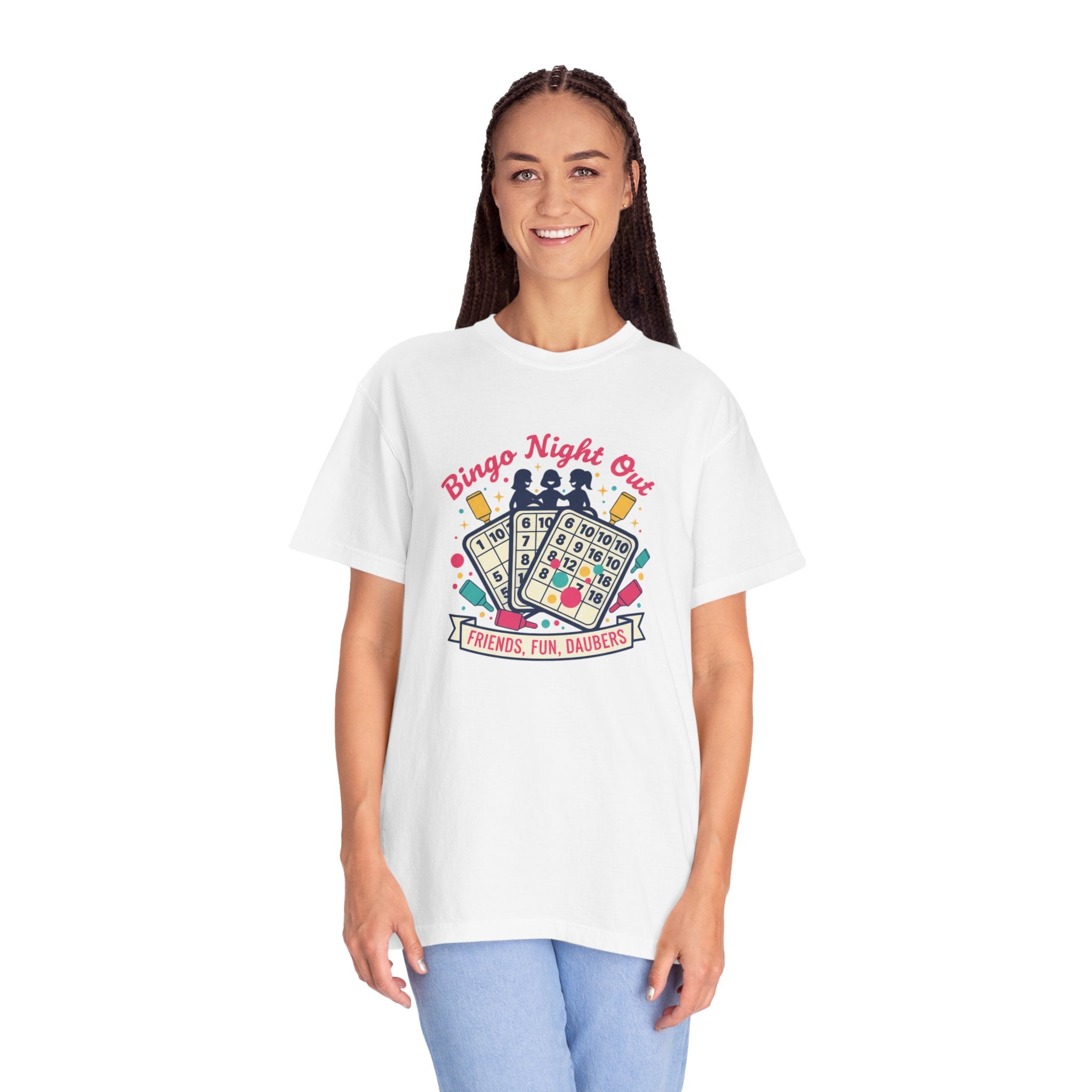 Bingo Night Out T-Shirt — Friends, Fun, Daubers Retro Game Night Tee