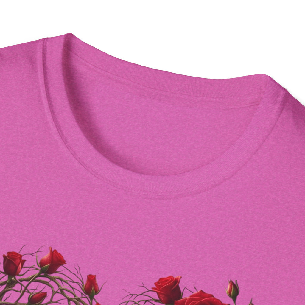 Rose Vine Heart T-Shirt — Heart of Vines with Red Roses