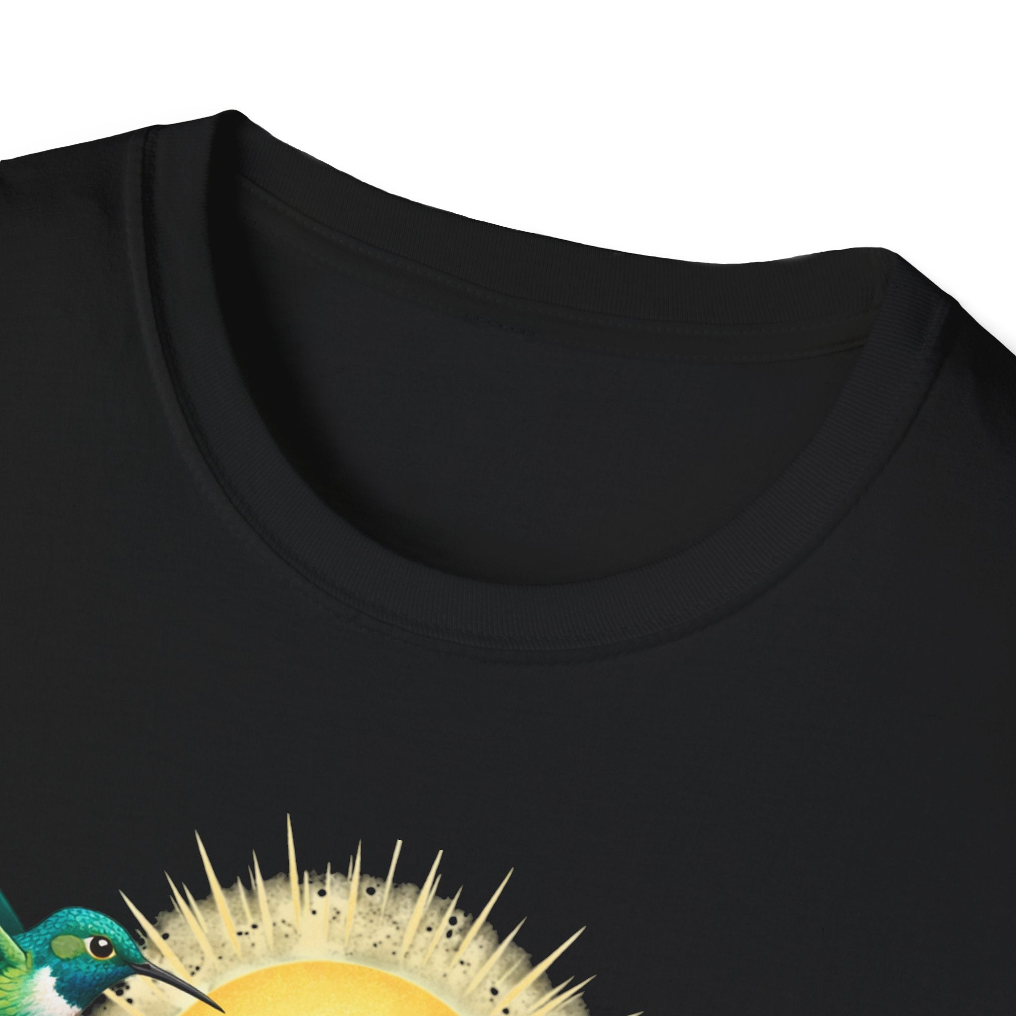 Floral Sunrise T-Shirt — Hummingbirds & Roses Graphic Tee