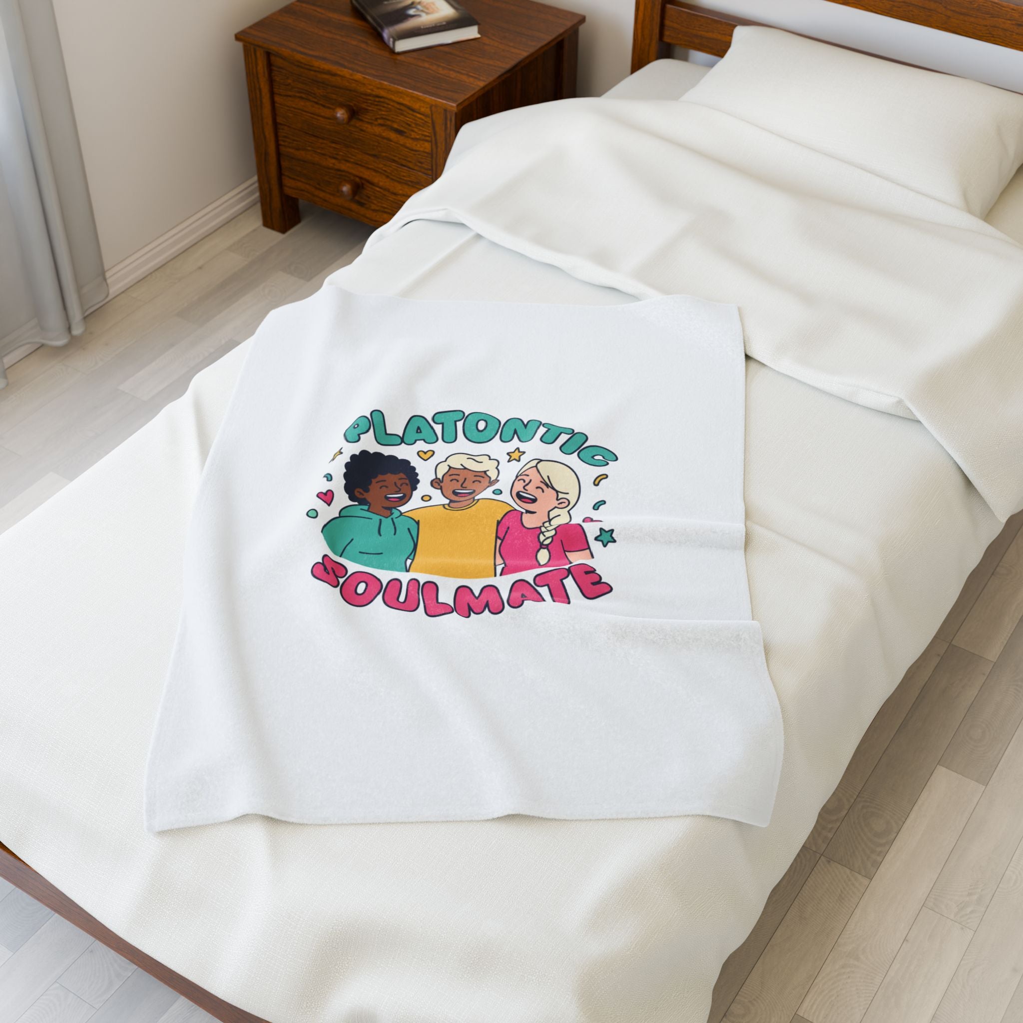 Platonic Soulmate Velveteen Plush Blanket | Friendship-First, Platonic Love