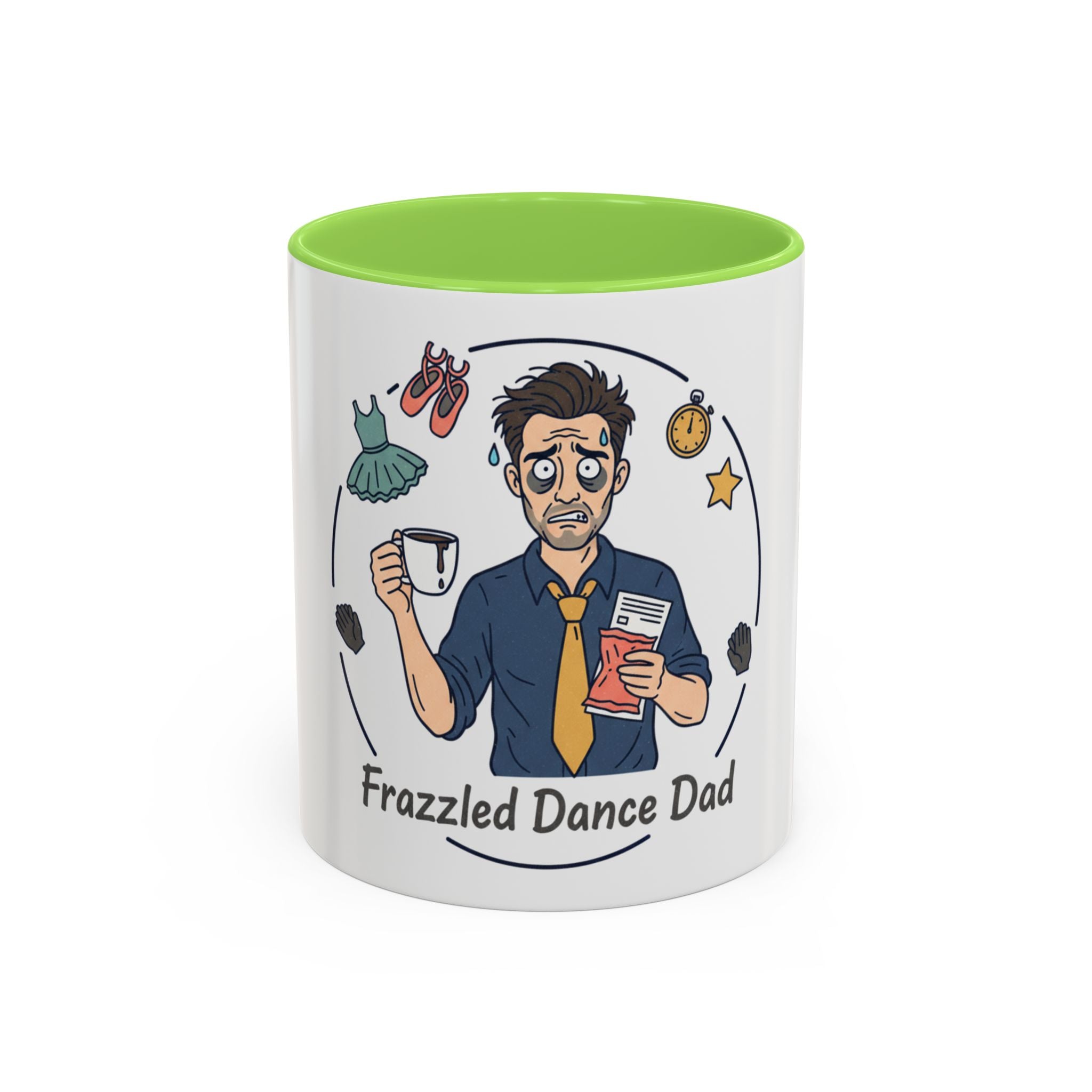 Frazzled Dance Dad Mug — Funny Dance Dad Coffee Cup (11oz/15oz)