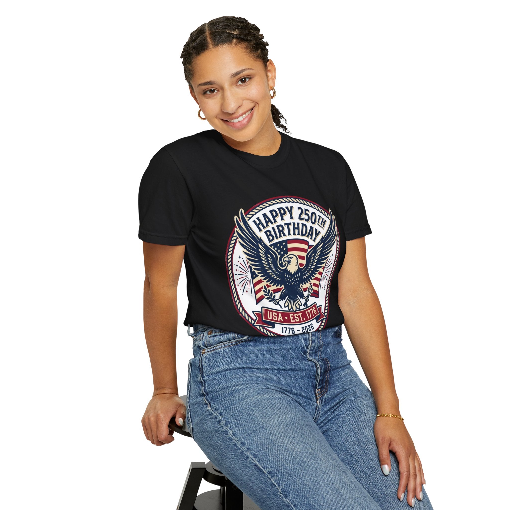 250th Birthday USA Eagle T-Shirt — Happy 250th Birthday 1776–2026 Patriotic Tee