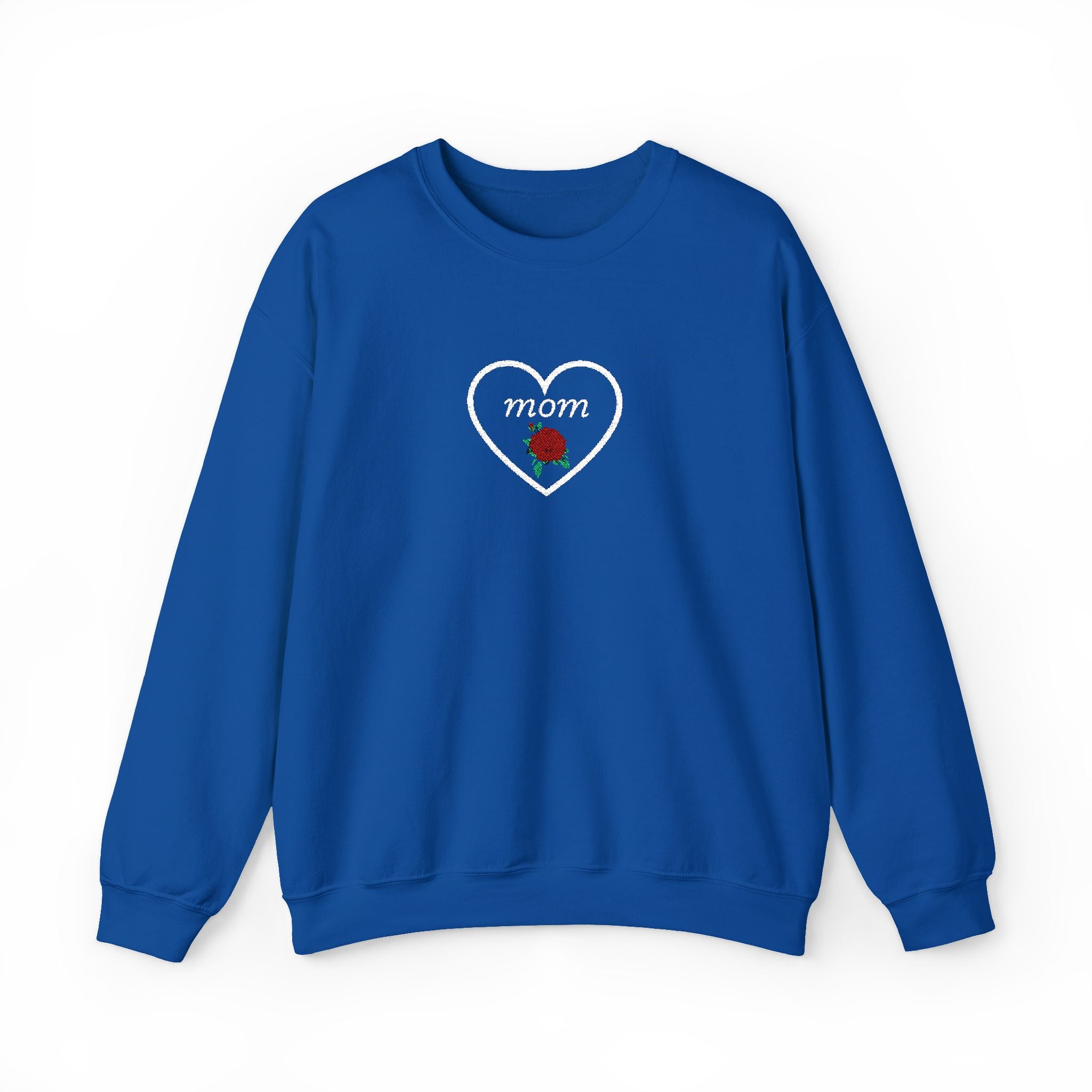 Mom Heart Rose Crewneck Sweatshirt — Mother's Day Gift